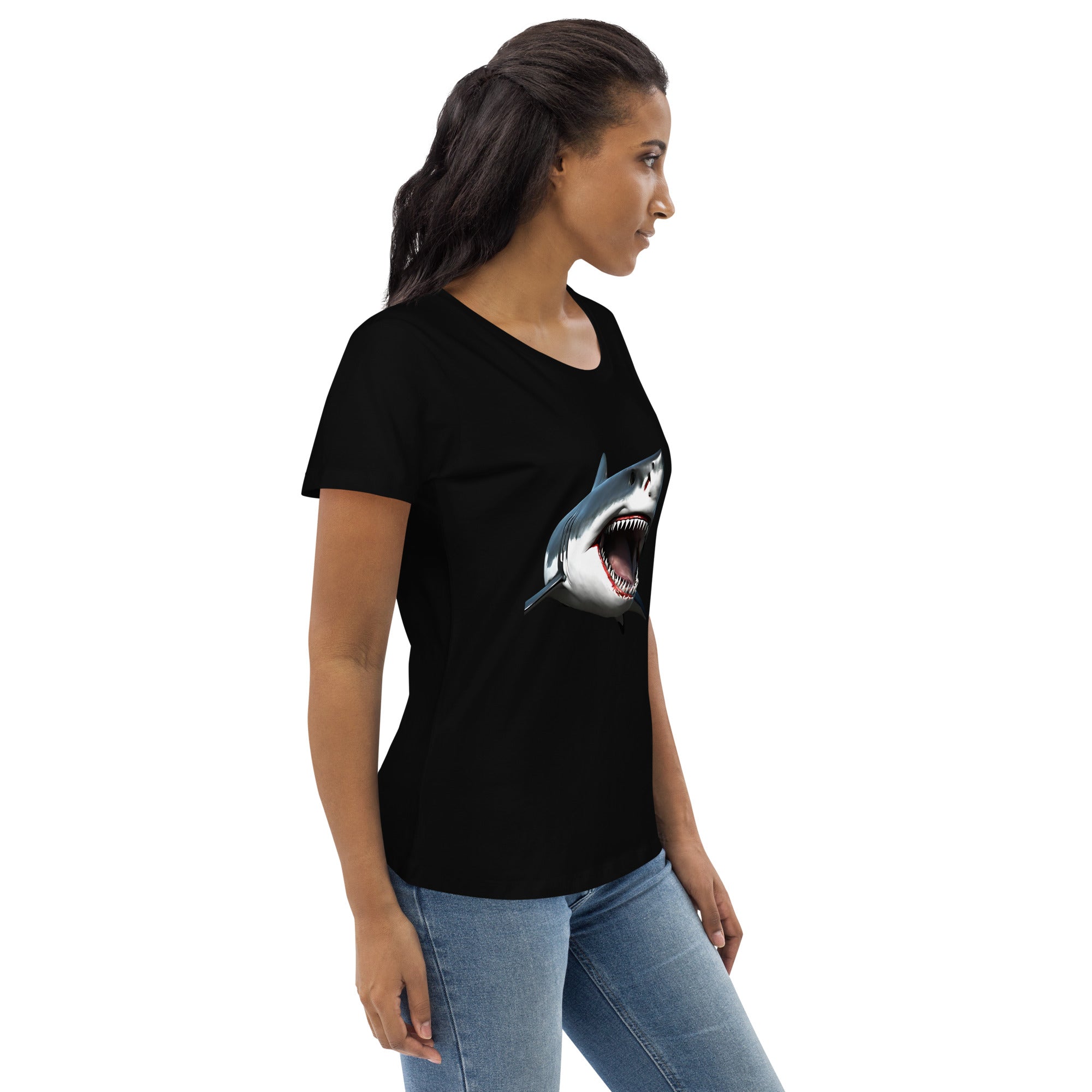 Great White Bite Women's Fitted Eco T-Shirt