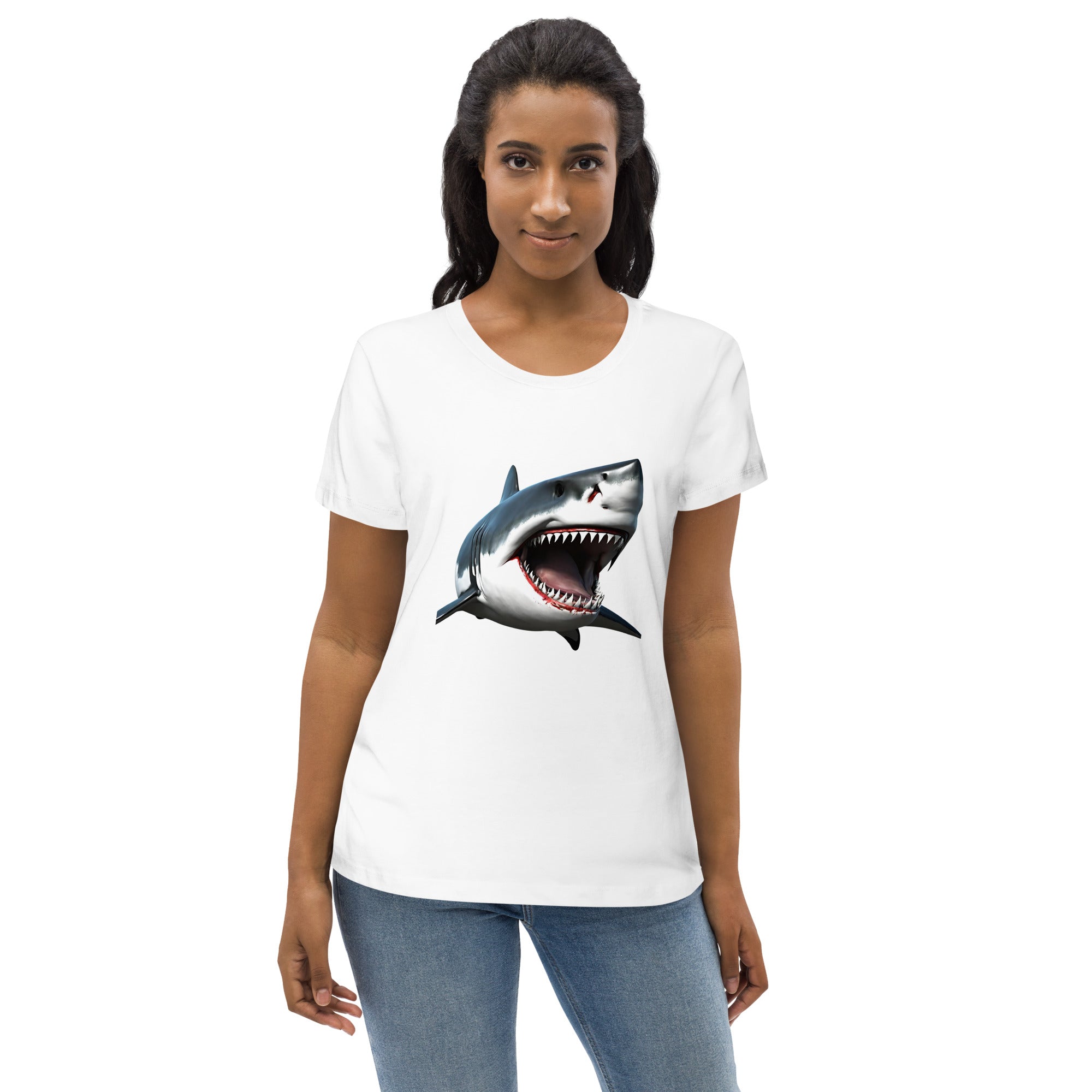 Great White Bite Women's Fitted Eco T-Shirt