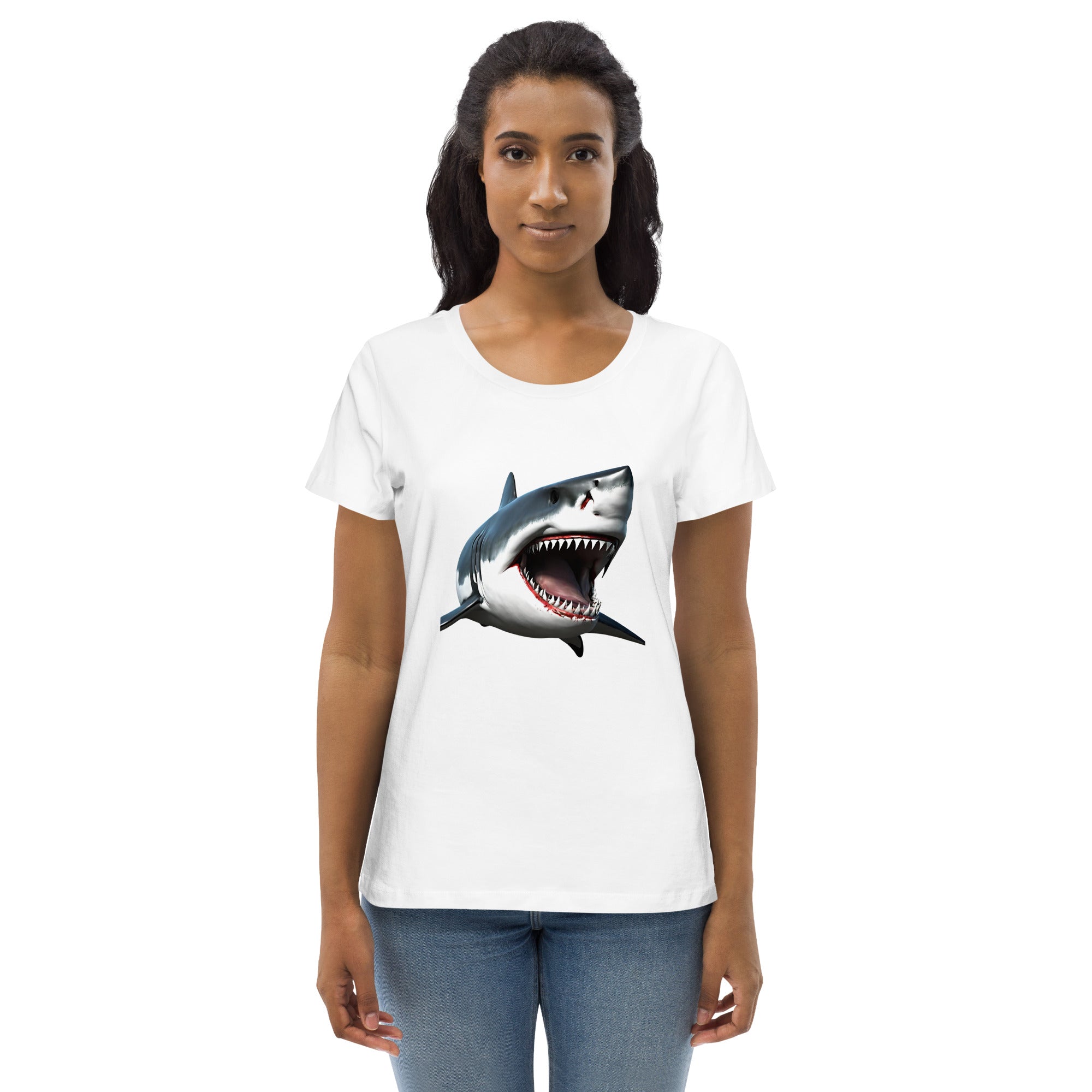 Great White Bite Women's Fitted Eco T-Shirt