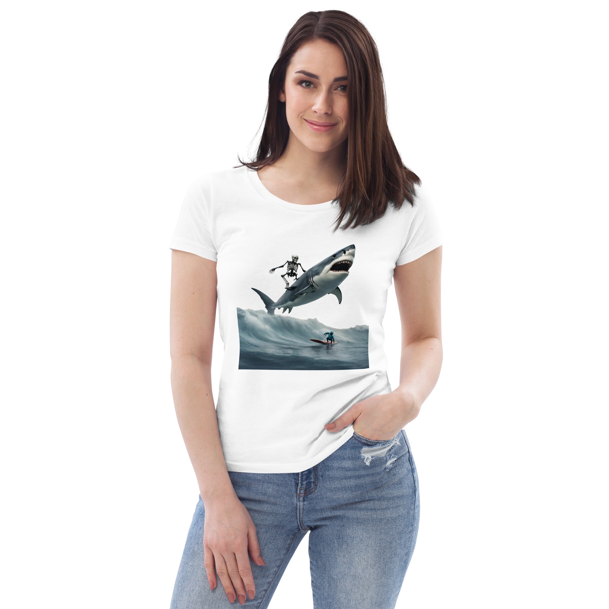 Shark Shredder Women's Fitted Eco T-Shirt