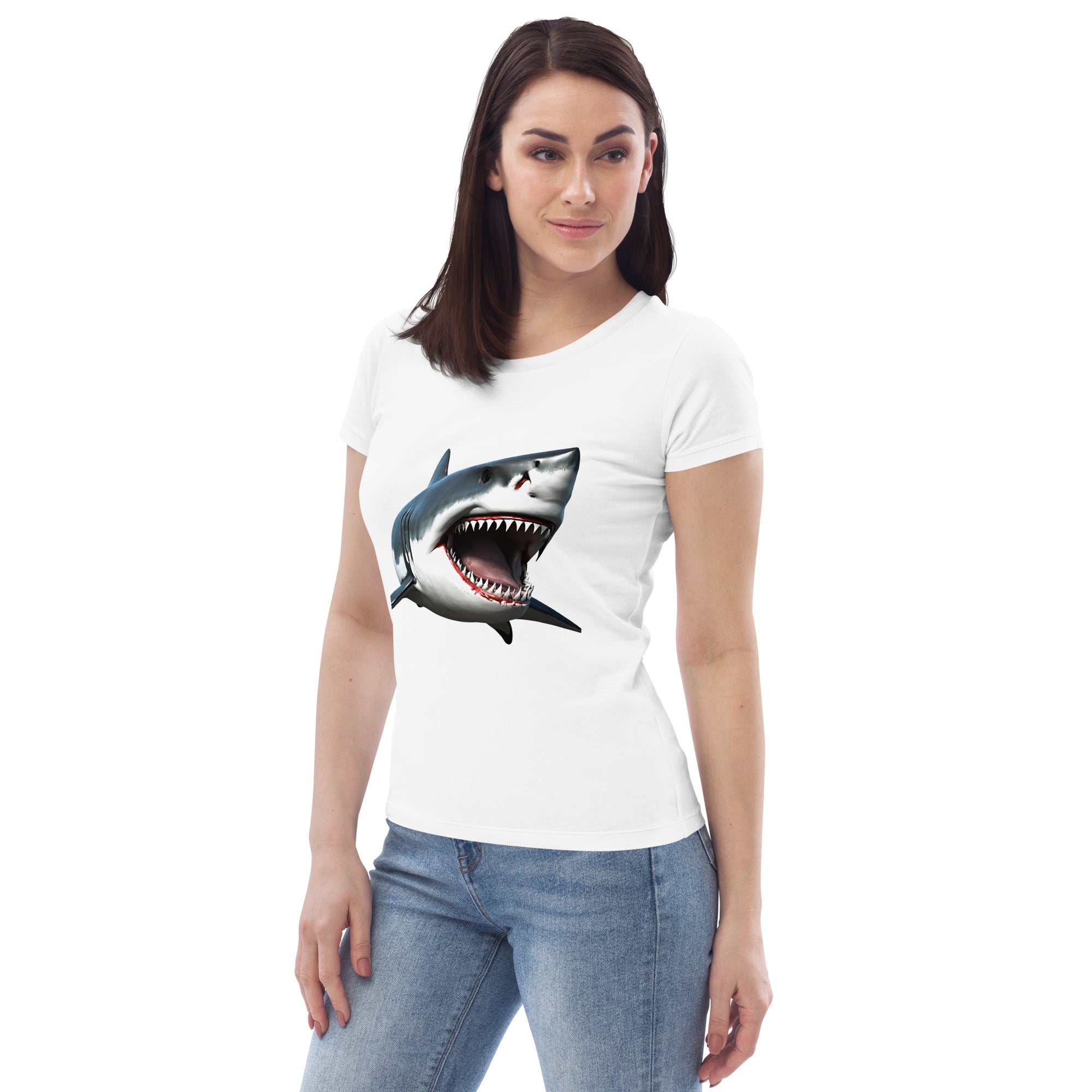 Great White Bite Women's Fitted Eco T-Shirt