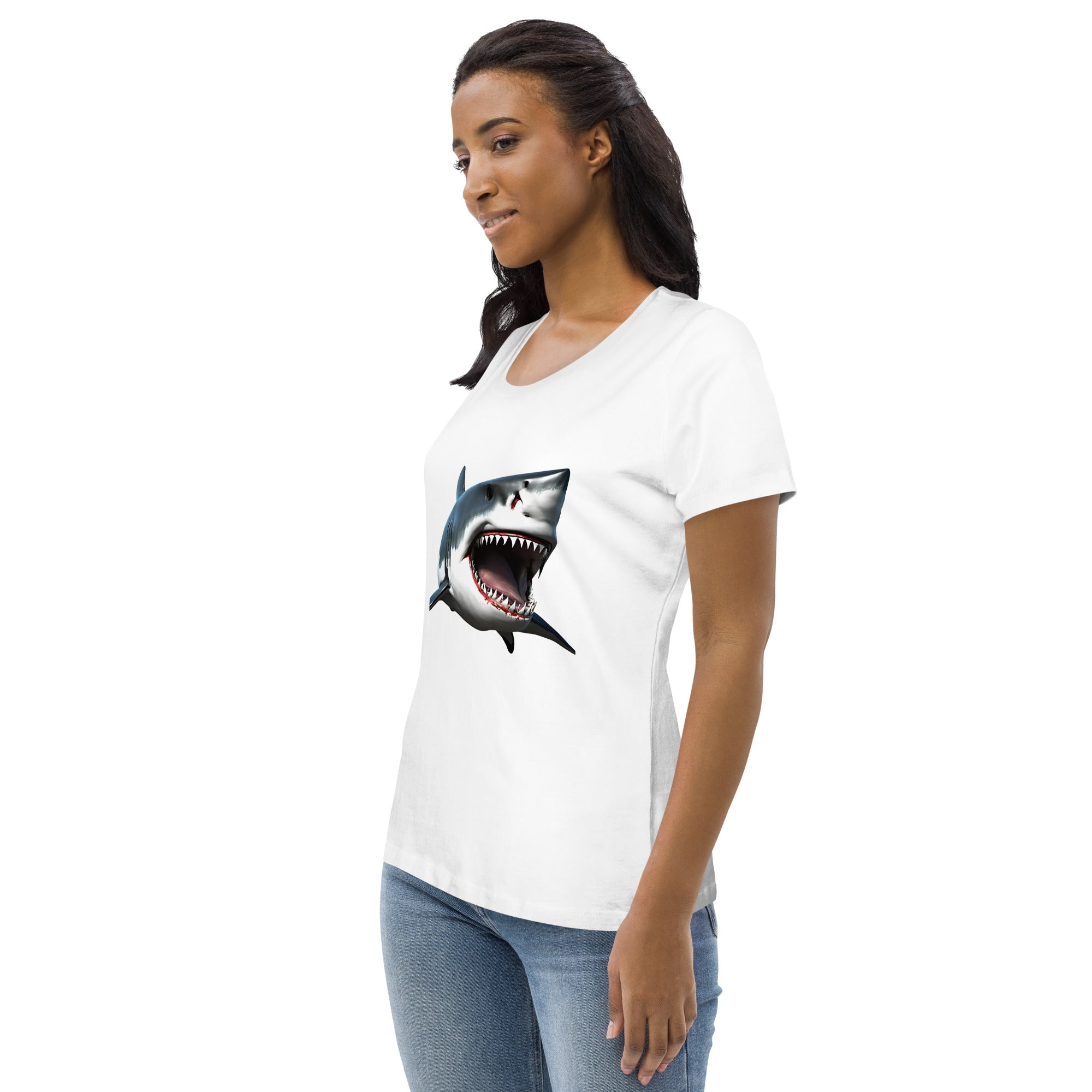 Great White Bite Women's Fitted Eco T-Shirt