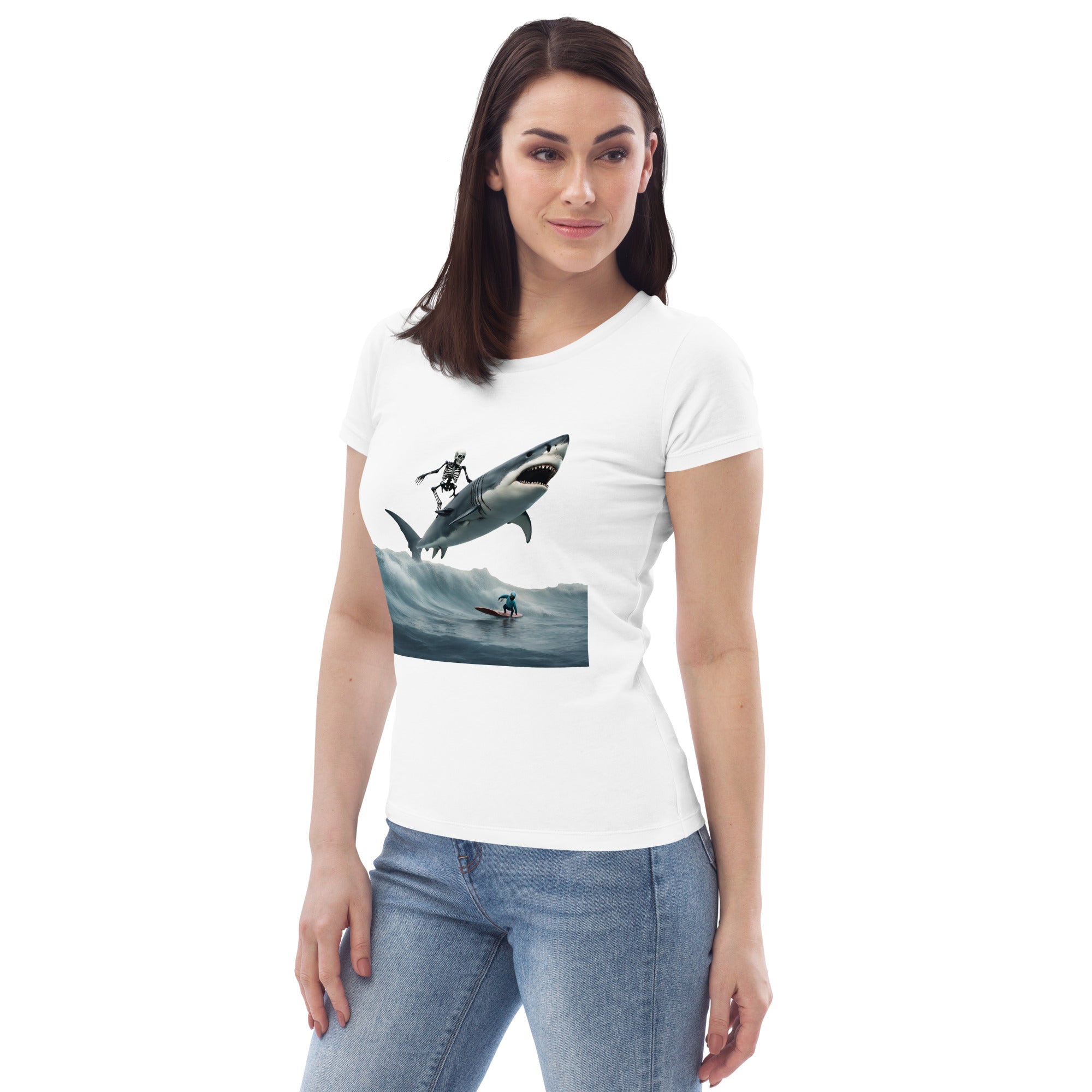 Shark Shredder Women's Fitted Eco T-Shirt