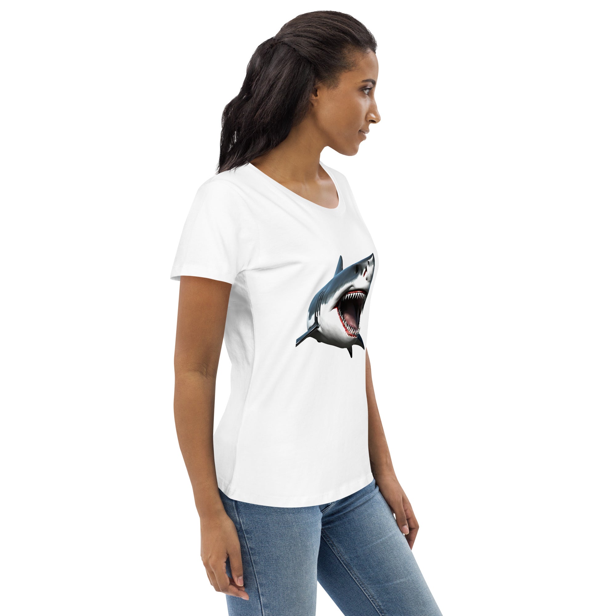 Great White Bite Women's Fitted Eco T-Shirt