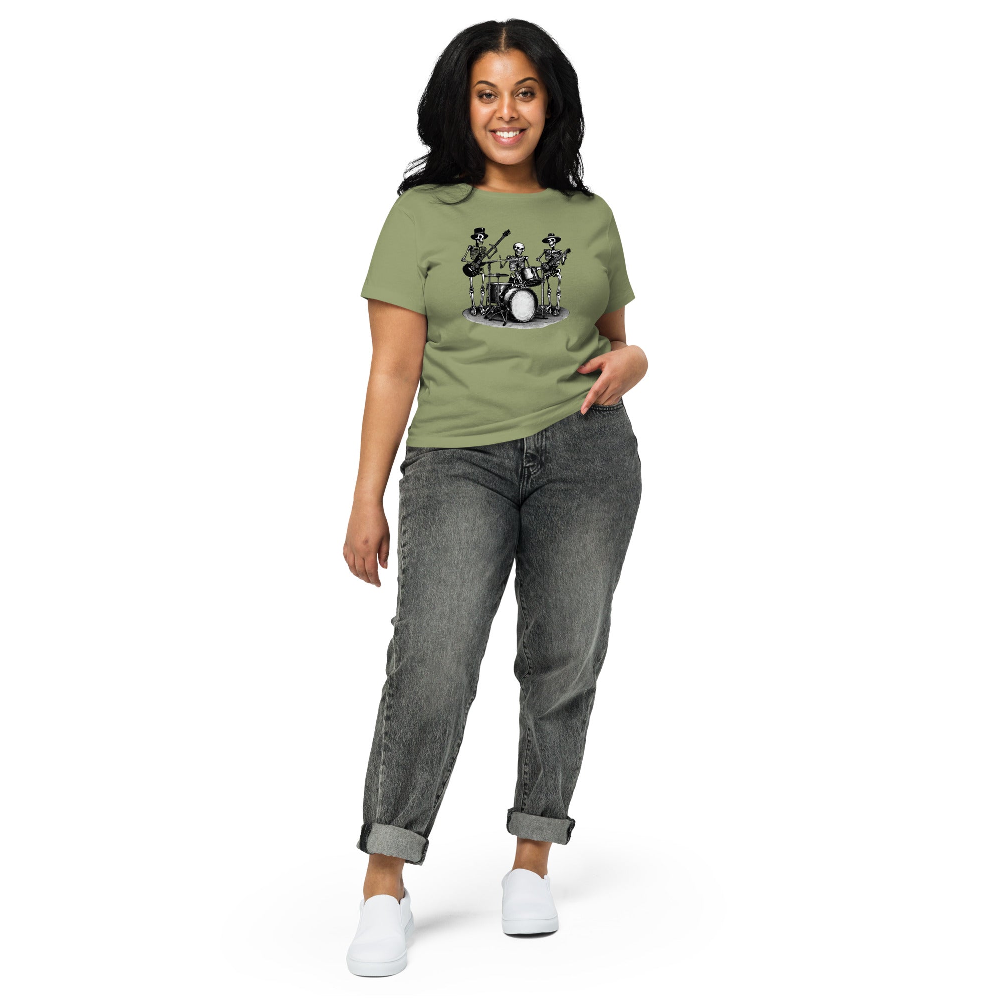 Skeleton Band Women’s High-Waisted T-Shirt