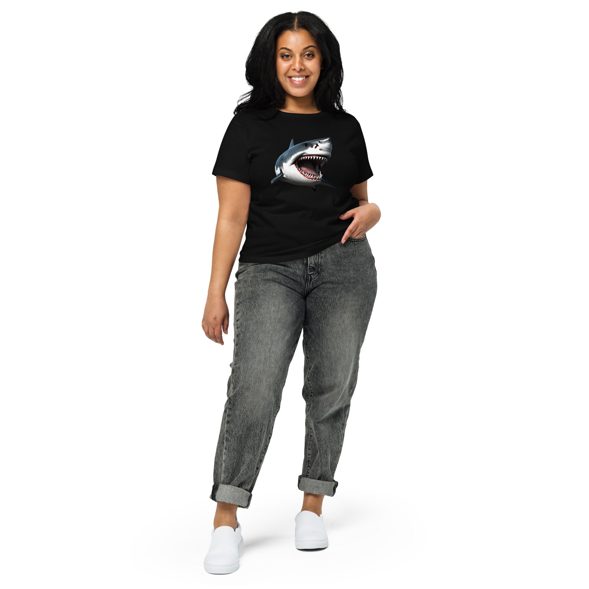 Great White Bite Women’s High-Waisted T-Shirt