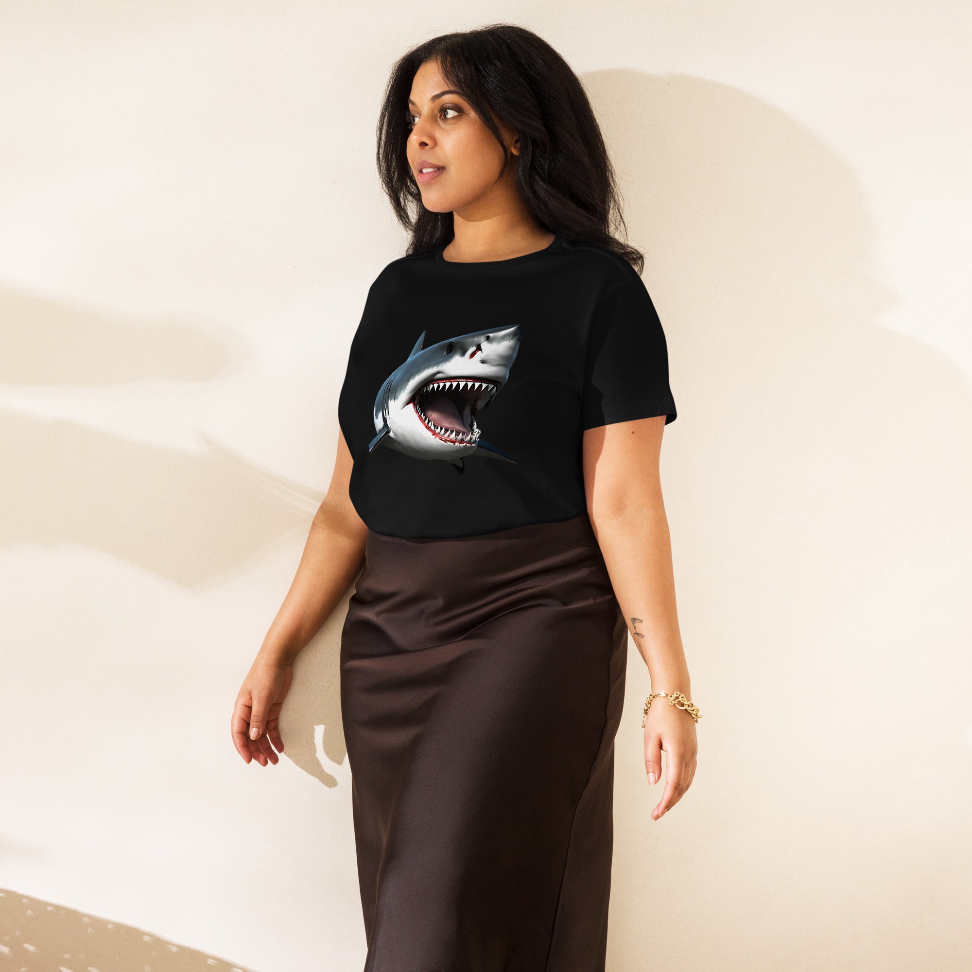 Great White Bite Women’s High-Waisted T-Shirt