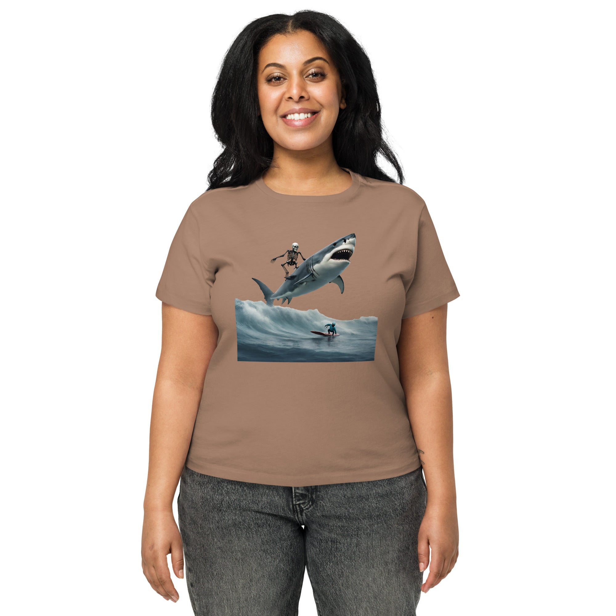 Shark Shredder Women’s High-Waisted T-Shirt