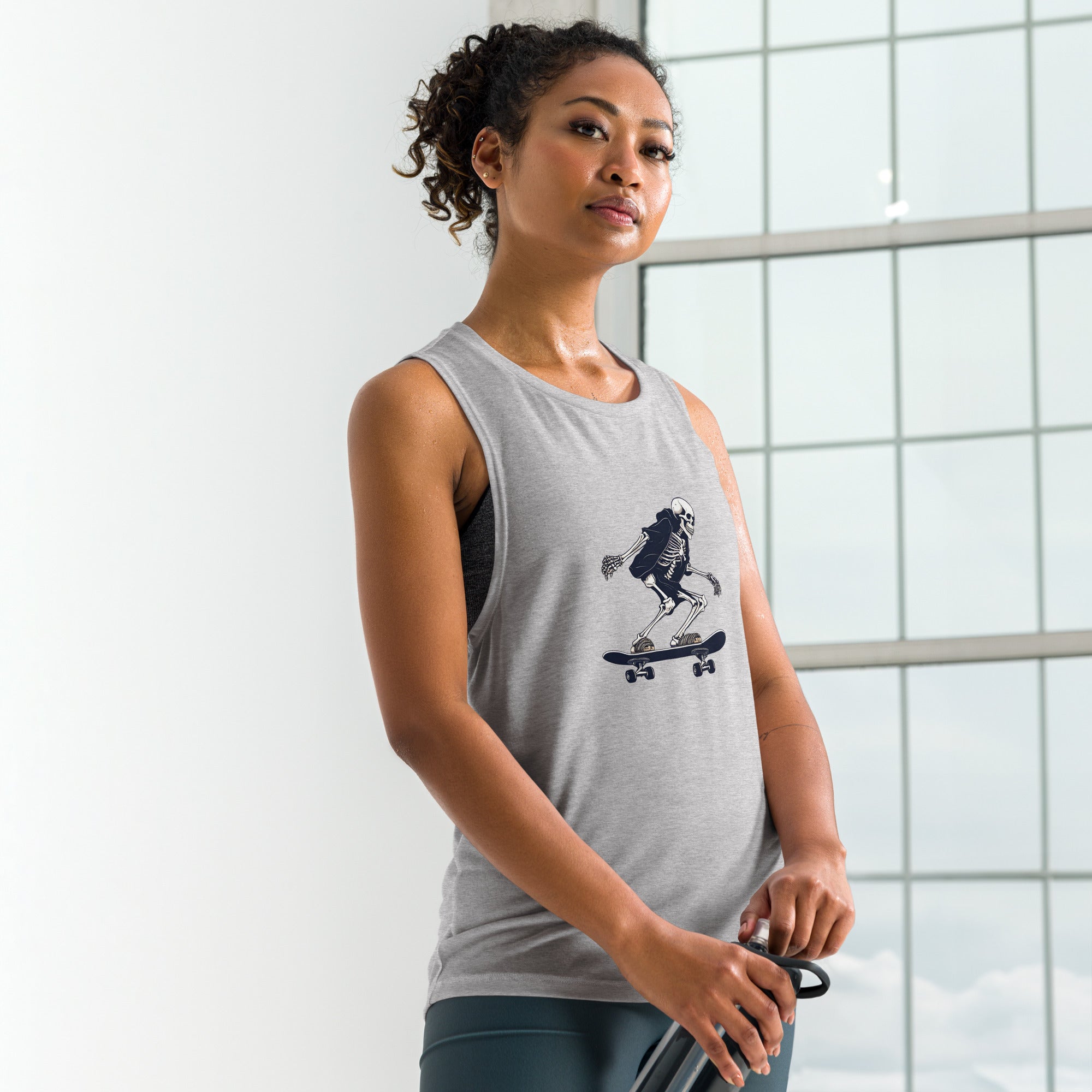 Skateboarding Skeleton Ladies’ Muscle Tank