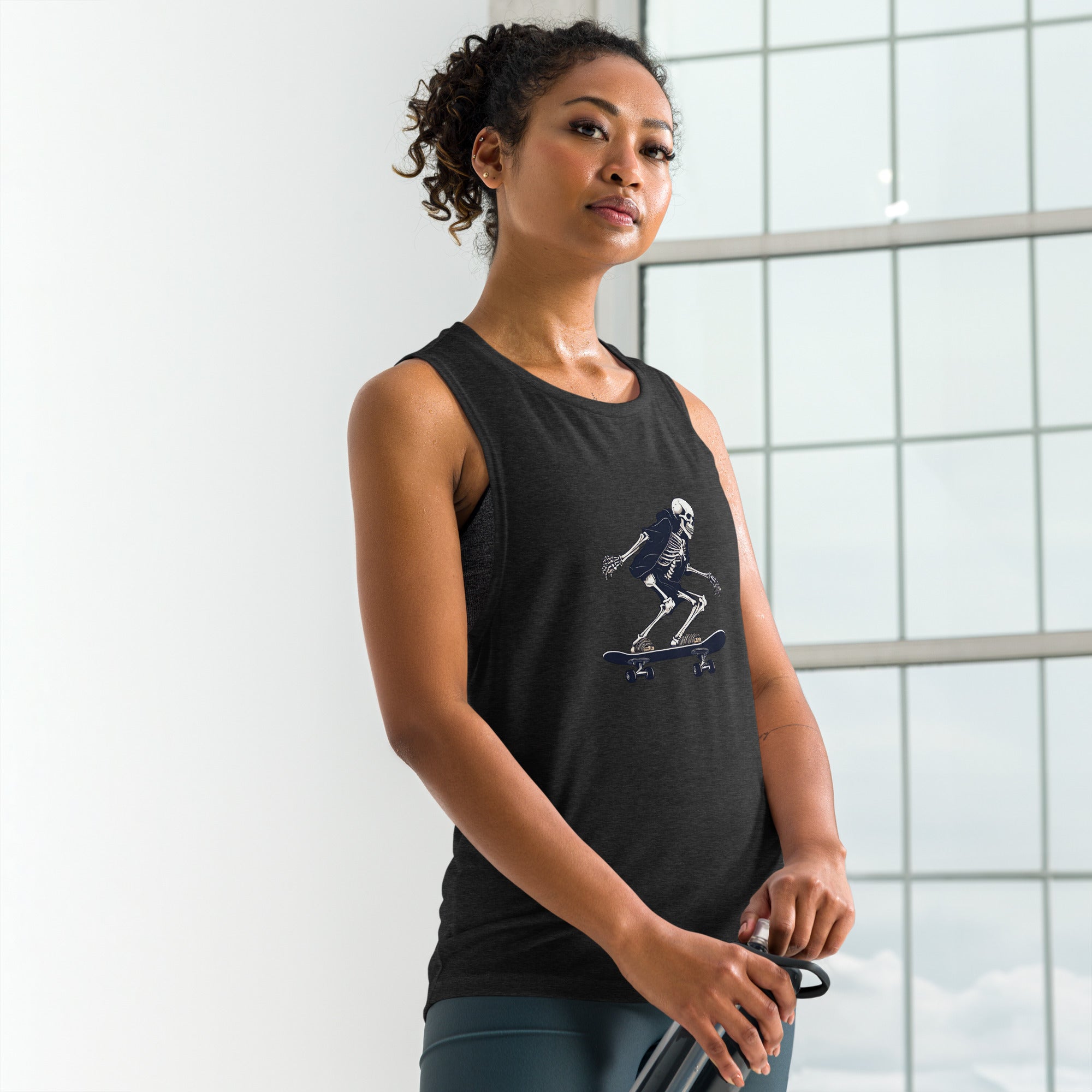 Skateboarding Skeleton Ladies’ Muscle Tank