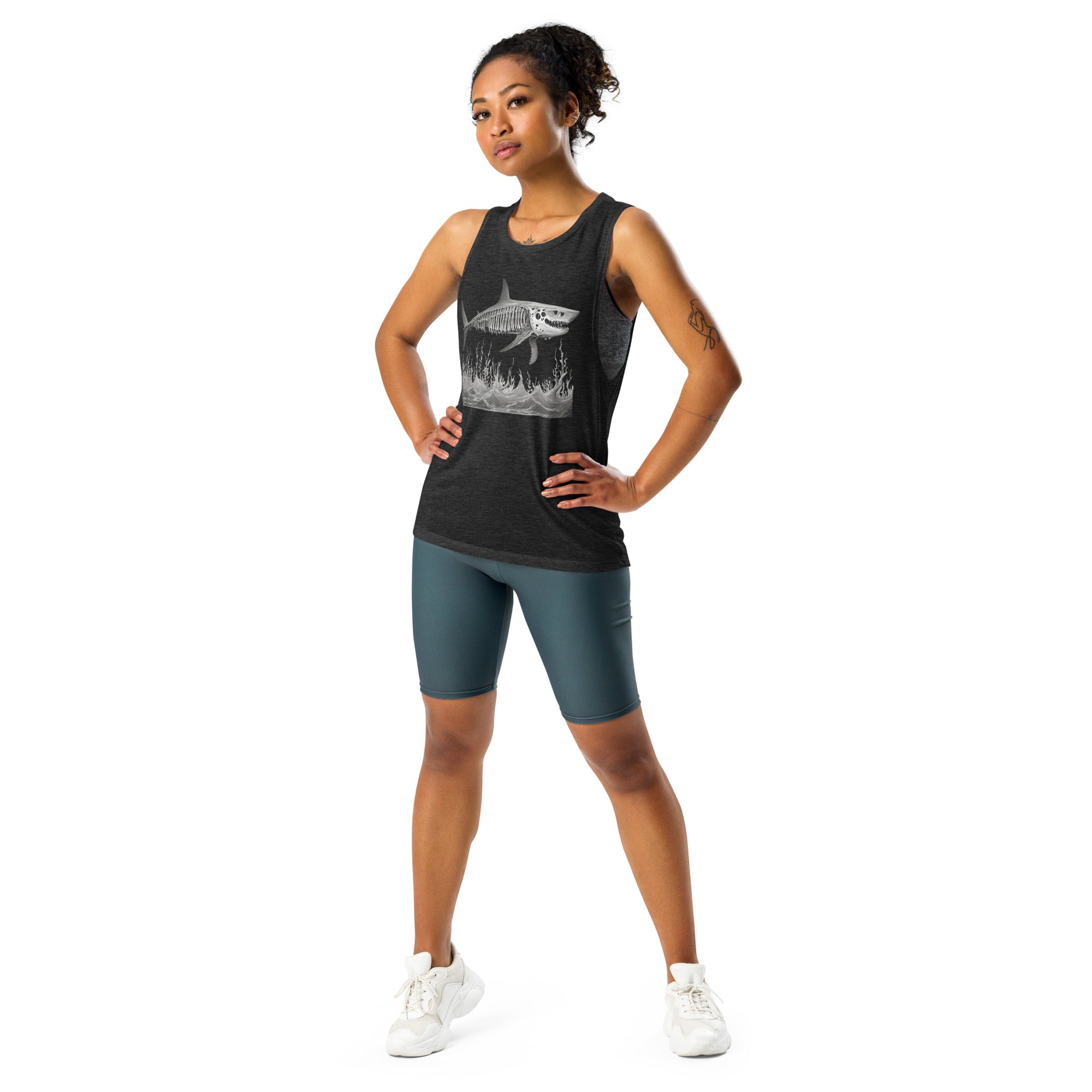 Skeleton Shark Ladies’ Muscle Tank