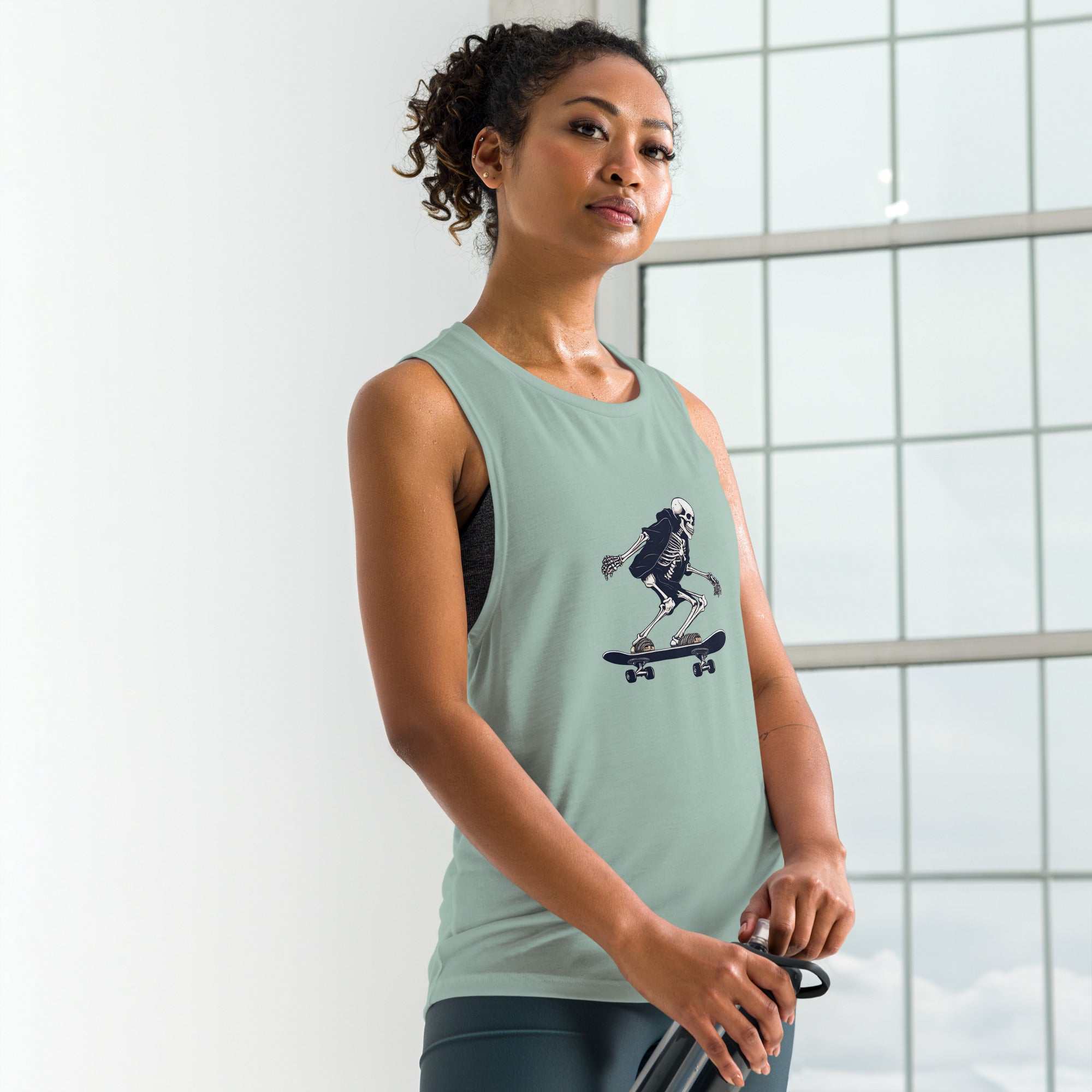 Skateboarding Skeleton Ladies’ Muscle Tank