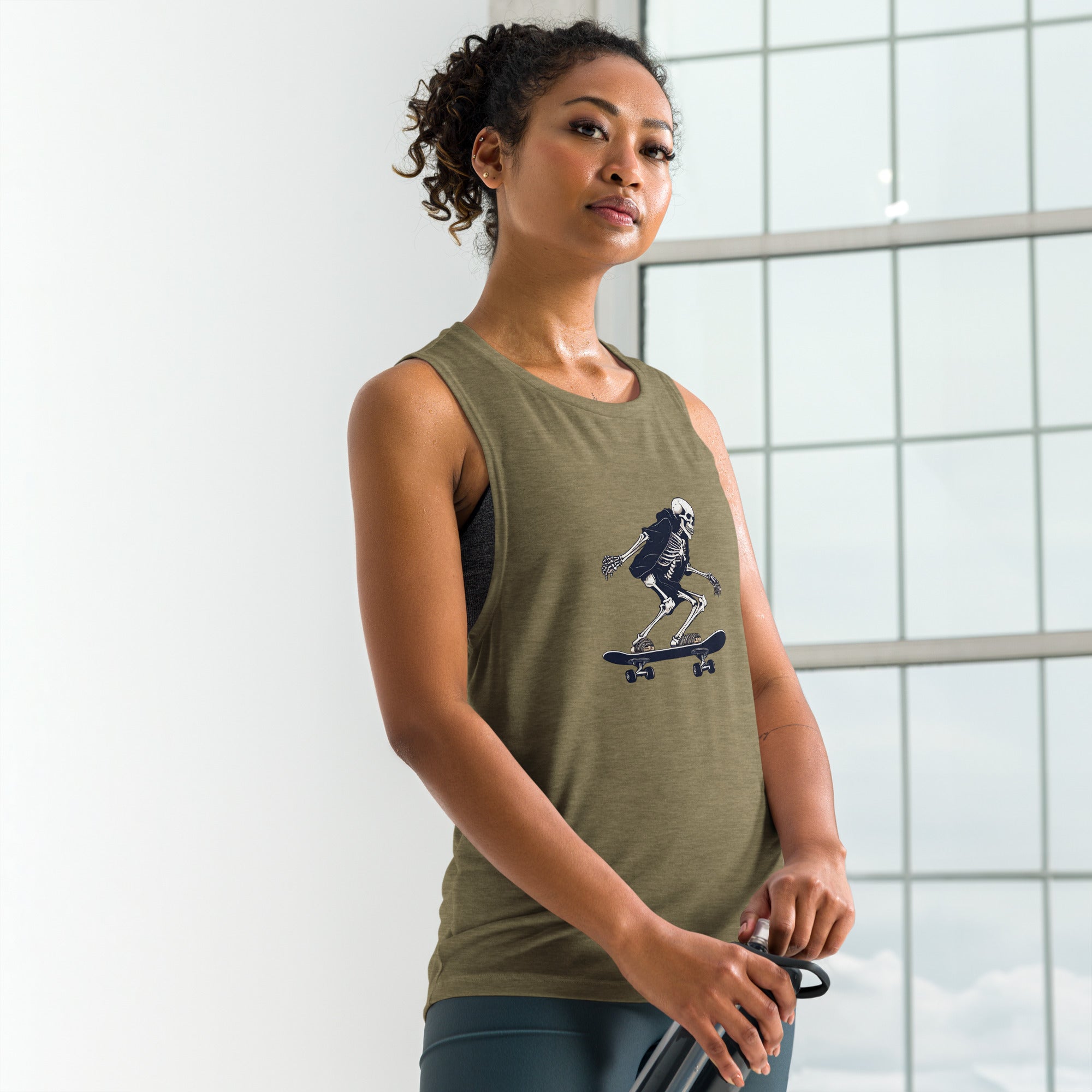 Skateboarding Skeleton Ladies’ Muscle Tank