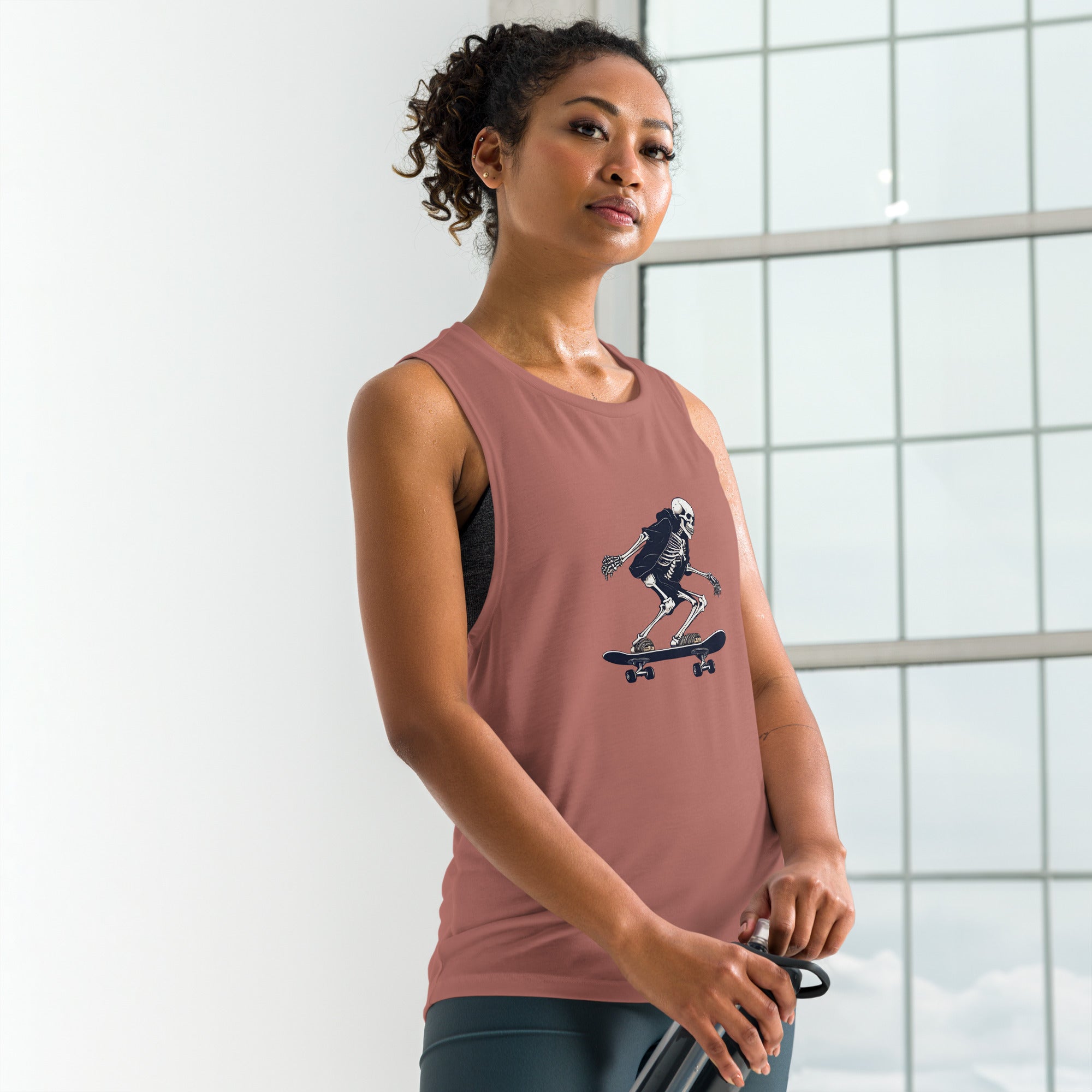 Skateboarding Skeleton Ladies’ Muscle Tank