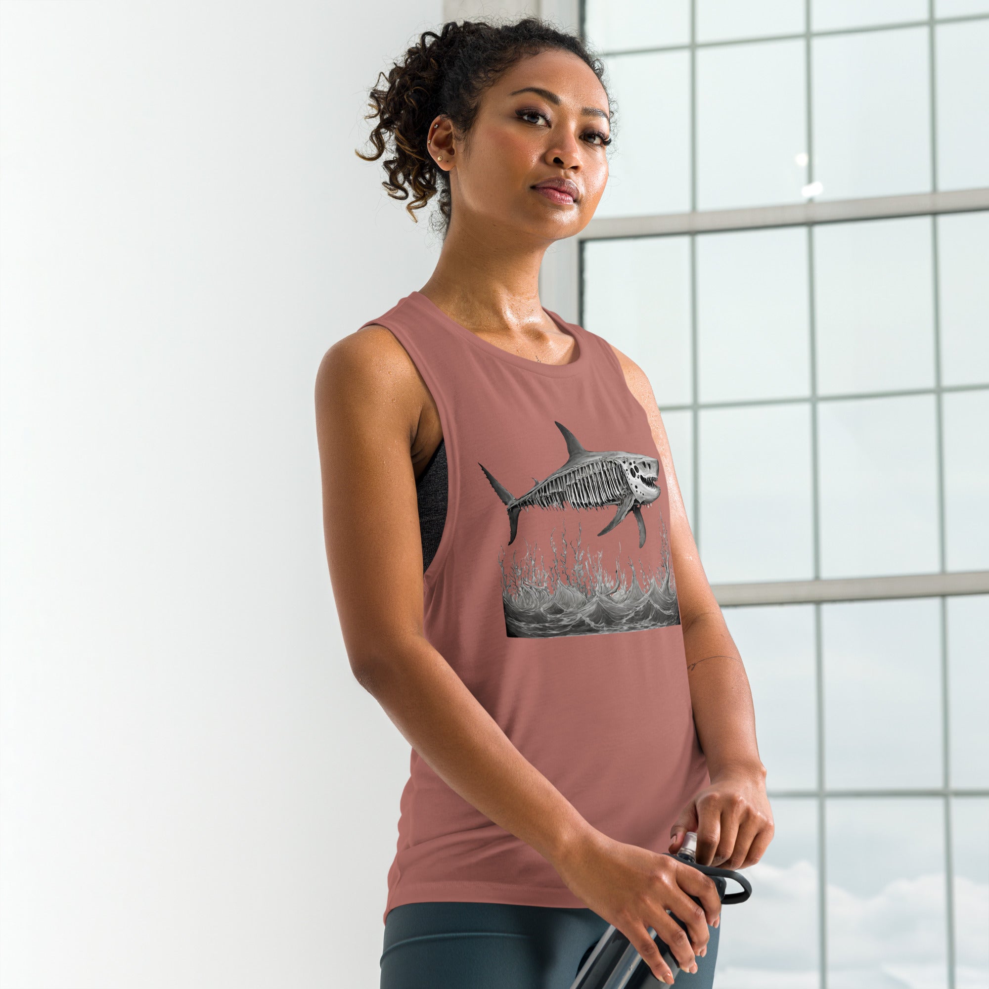 Skeleton Shark Ladies’ Muscle Tank