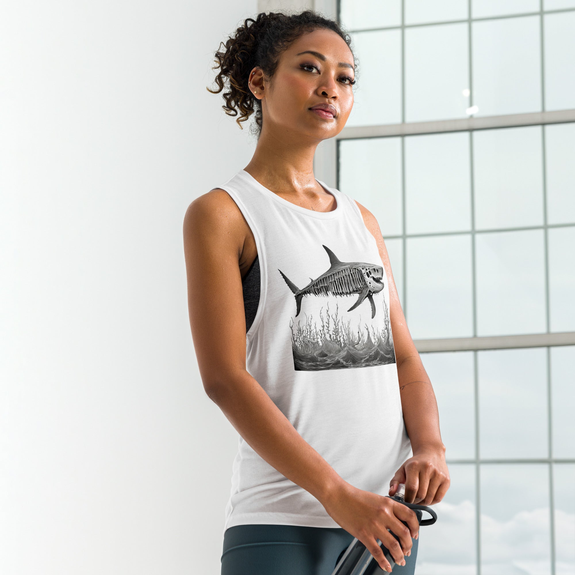 Skeleton Shark Ladies’ Muscle Tank