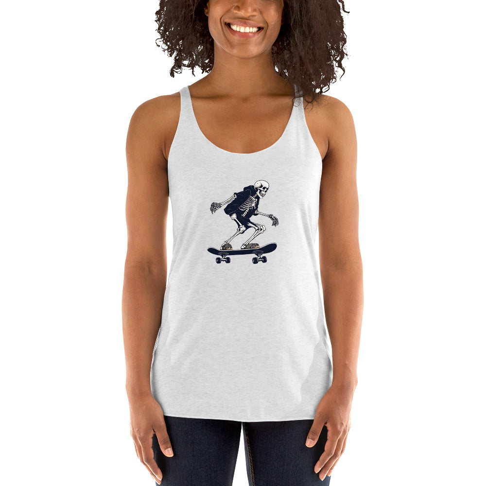 Skateboarding Skeleton Women's Racerback Tank