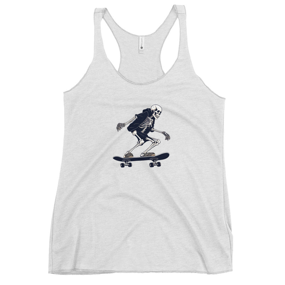 Skateboarding Skeleton Women's Racerback Tank