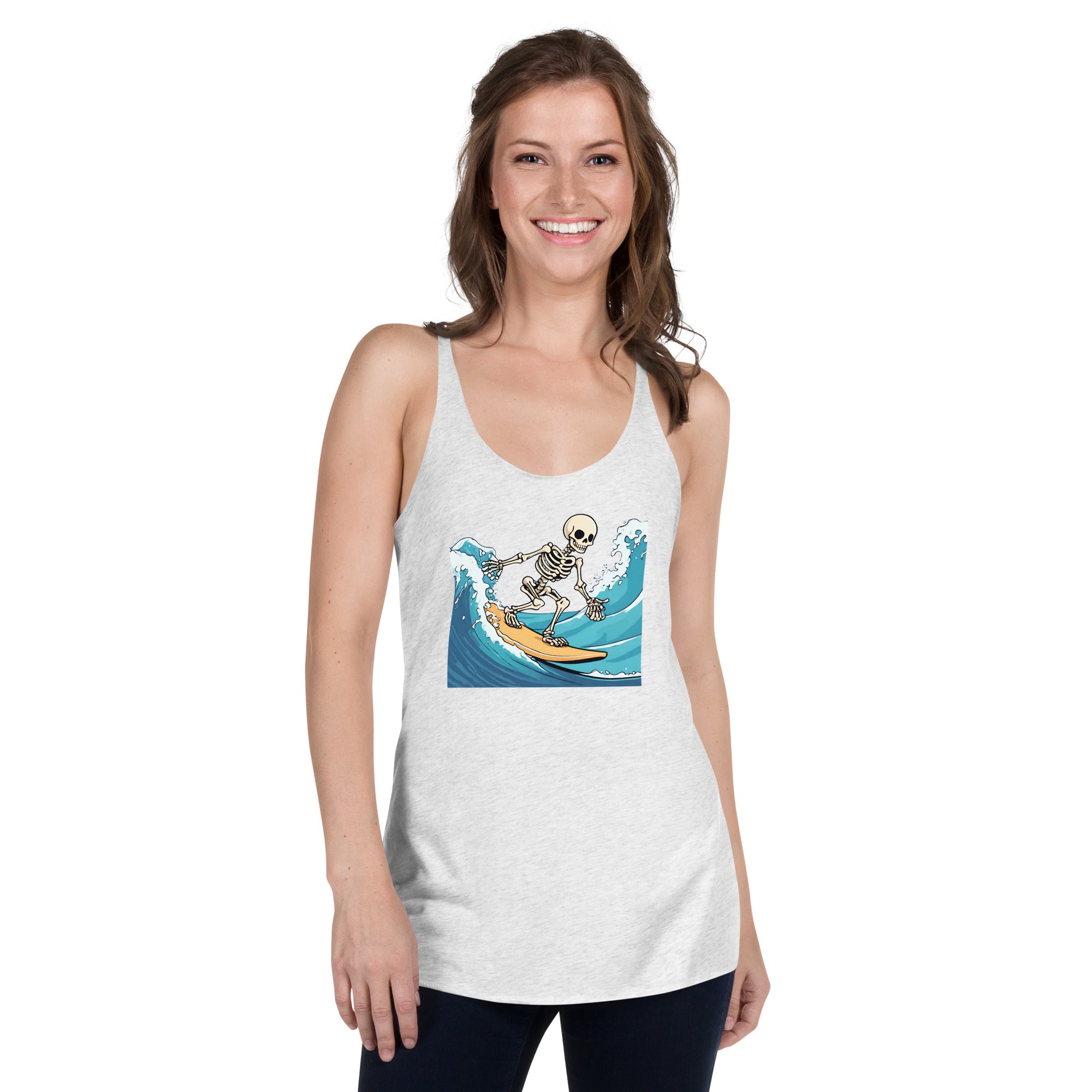 Surfing Skeleton Women's Racerback Tank