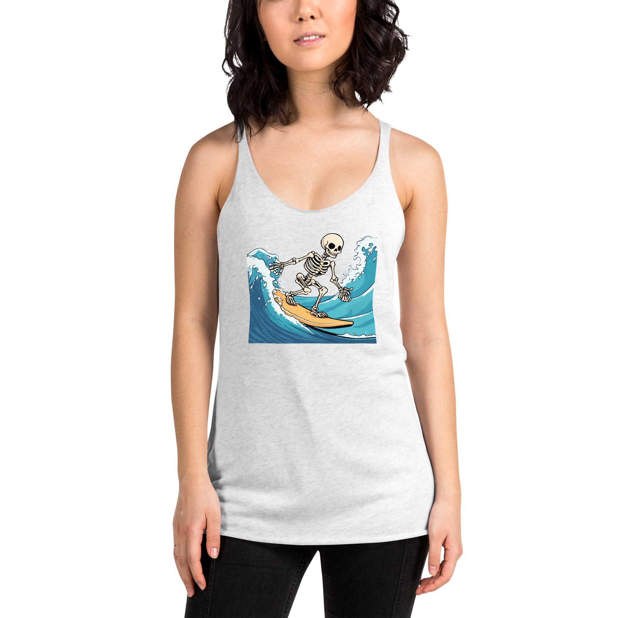 Surfing Skeleton Women's Racerback Tank