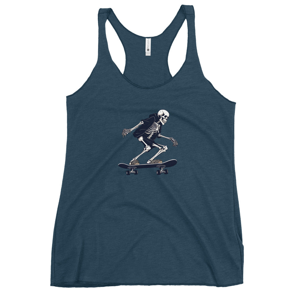 Skateboarding Skeleton Women's Racerback Tank