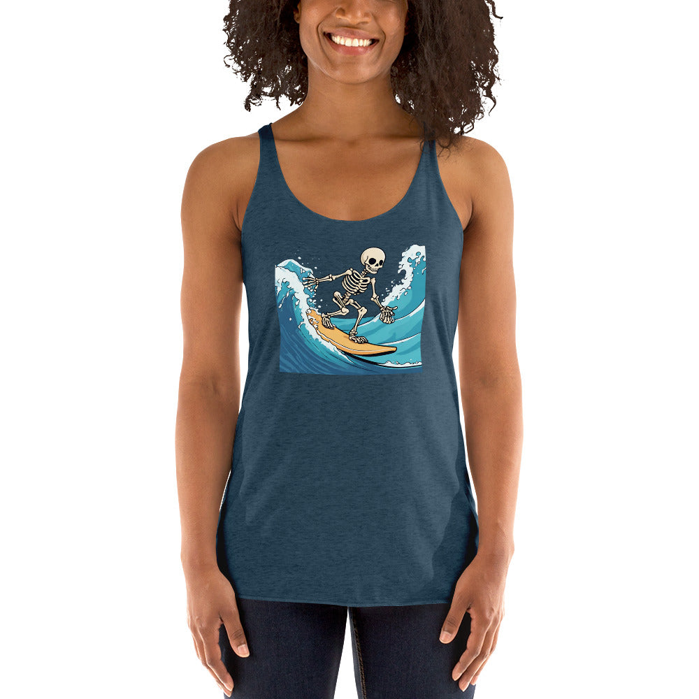 Surfing Skeleton Women's Racerback Tank