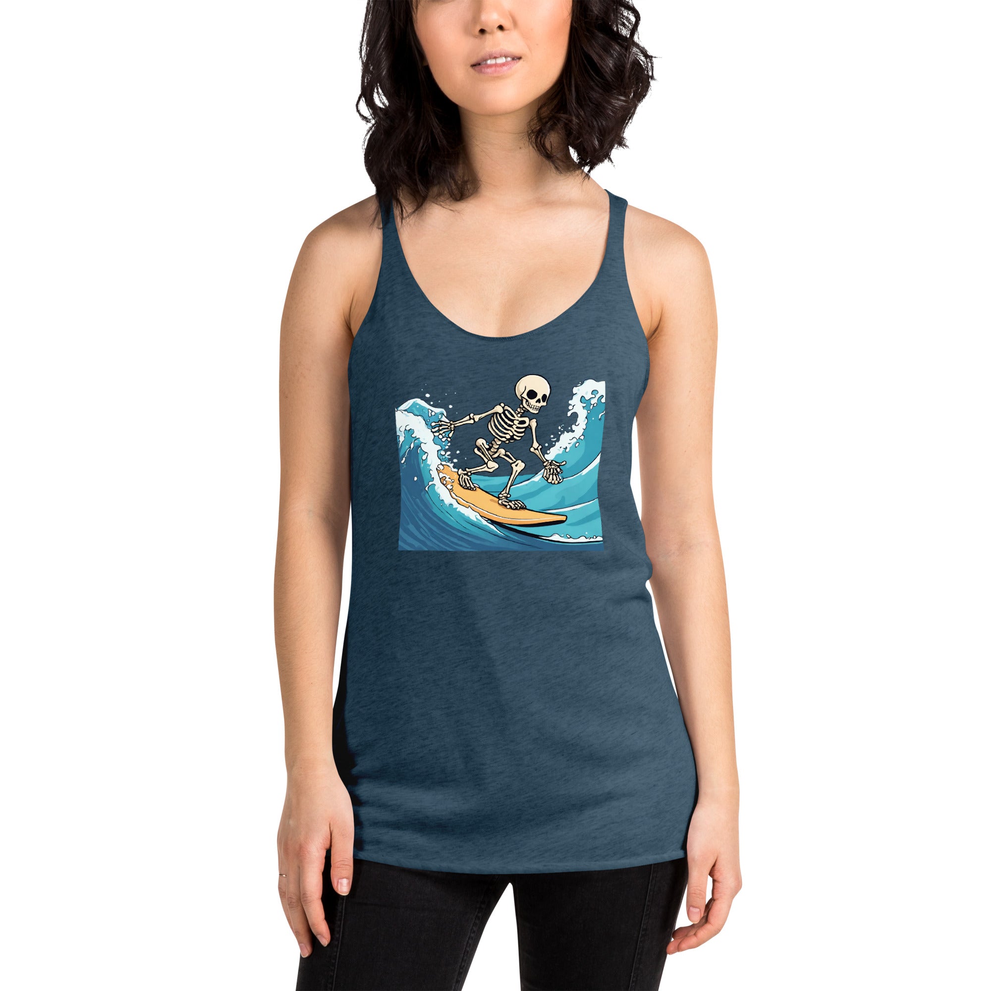 Surfing Skeleton Women's Racerback Tank