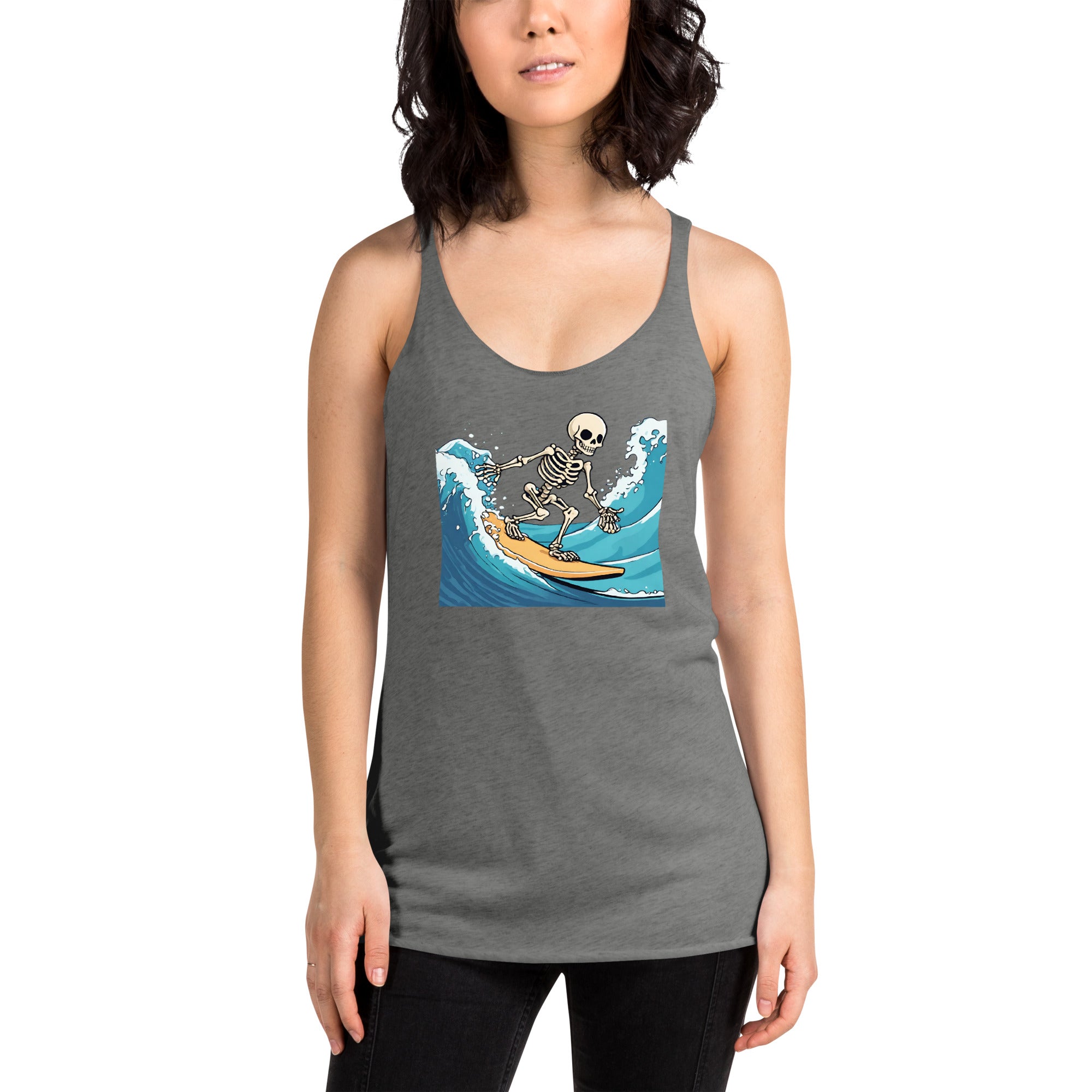 Surfing Skeleton Women's Racerback Tank