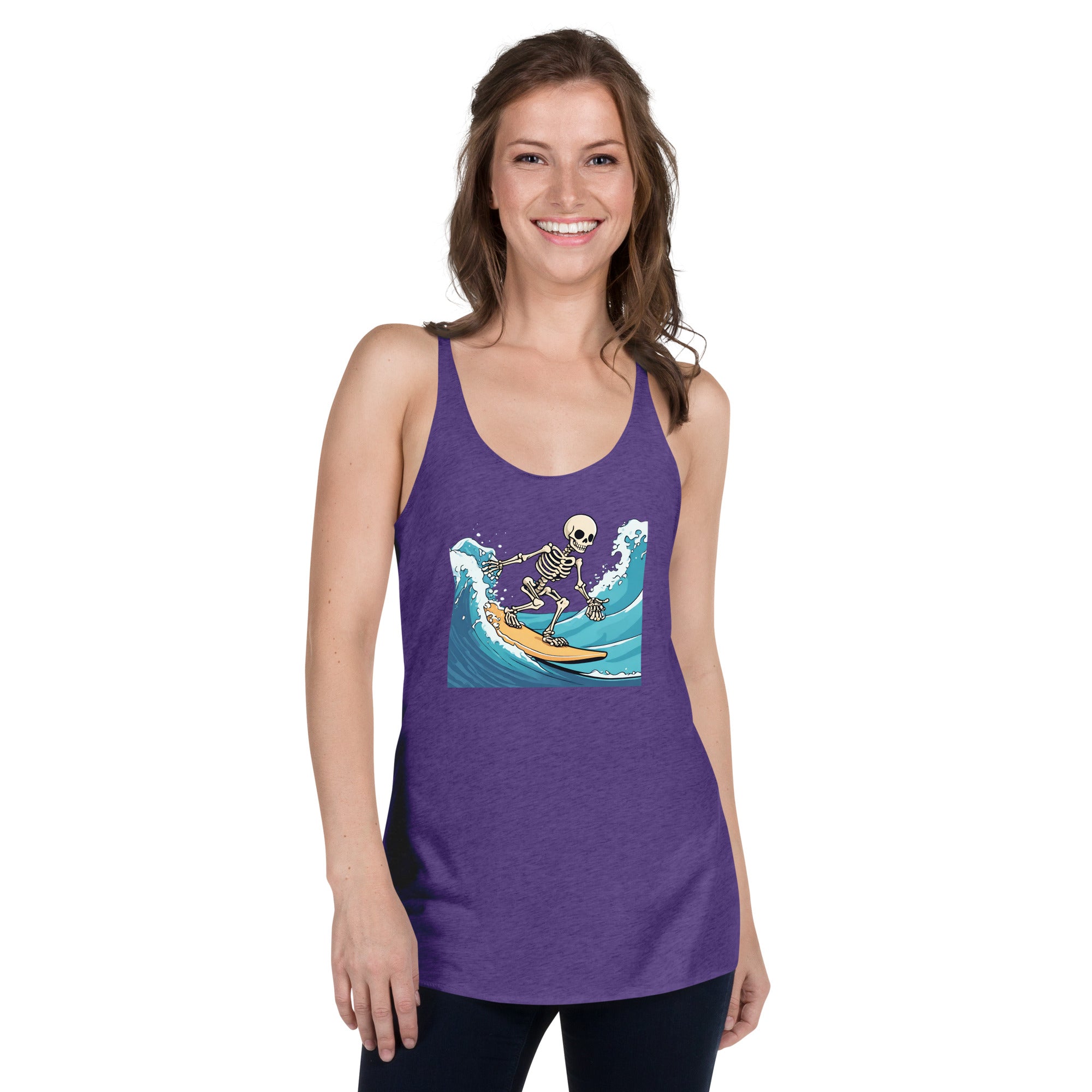 Surfing Skeleton Women's Racerback Tank