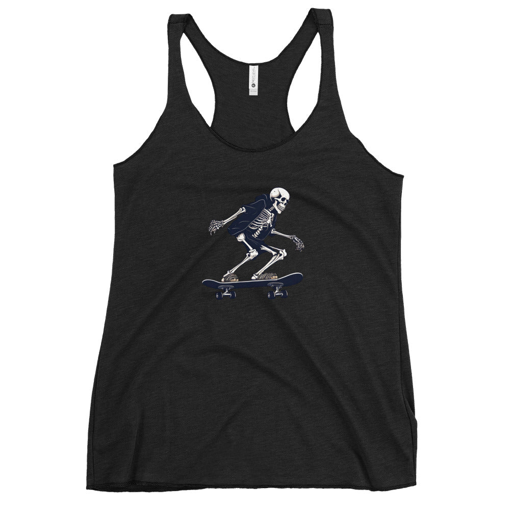 Skateboarding Skeleton Women's Racerback Tank