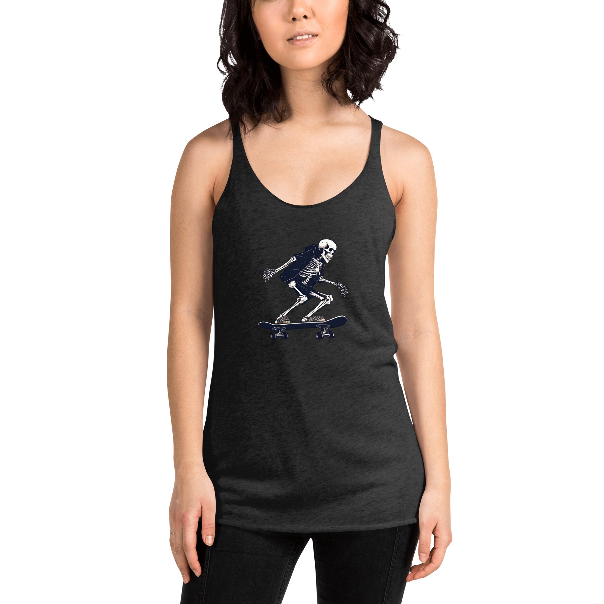 Skateboarding Skeleton Women's Racerback Tank