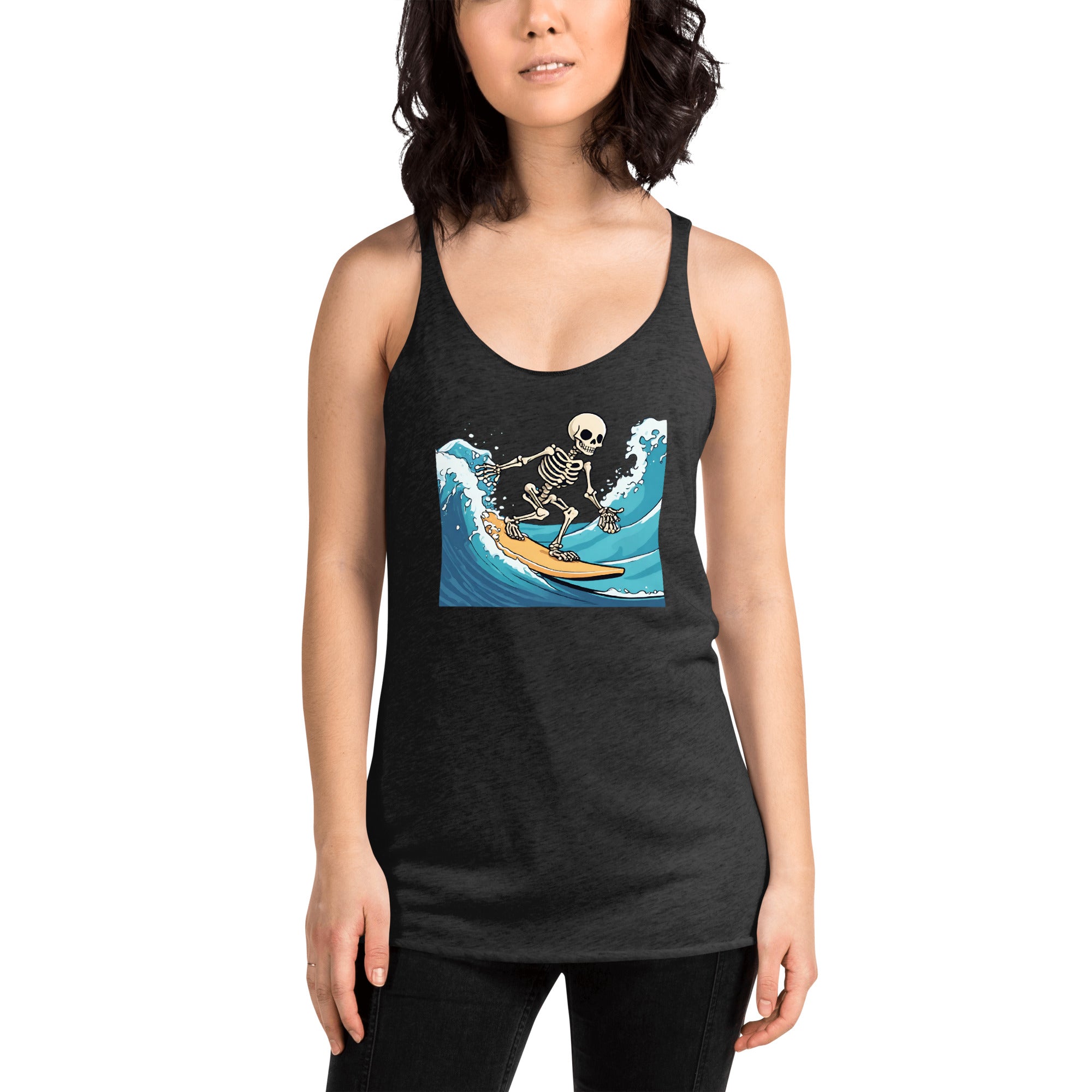 Surfing Skeleton Women's Racerback Tank