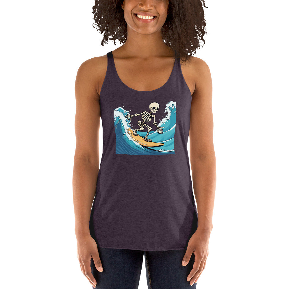 Surfing Skeleton Women's Racerback Tank