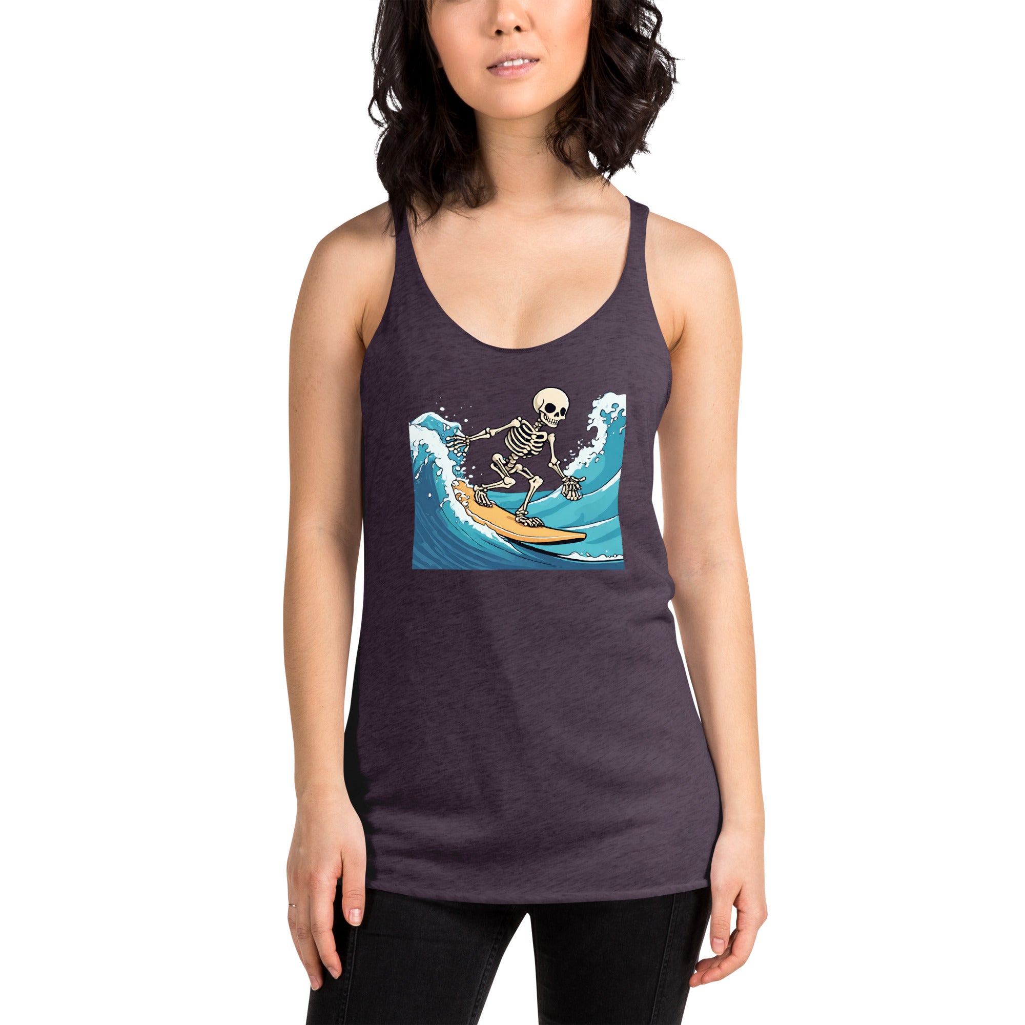 Surfing Skeleton Women's Racerback Tank