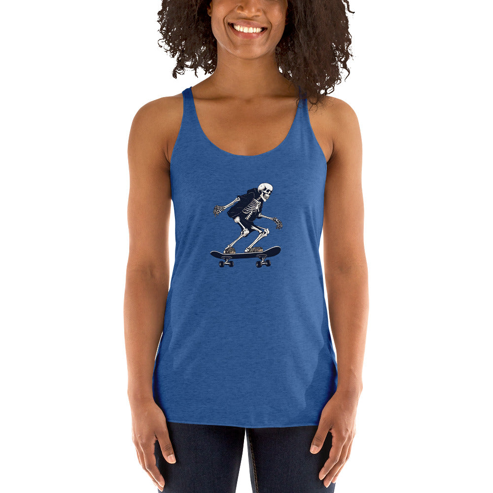 Skateboarding Skeleton Women's Racerback Tank