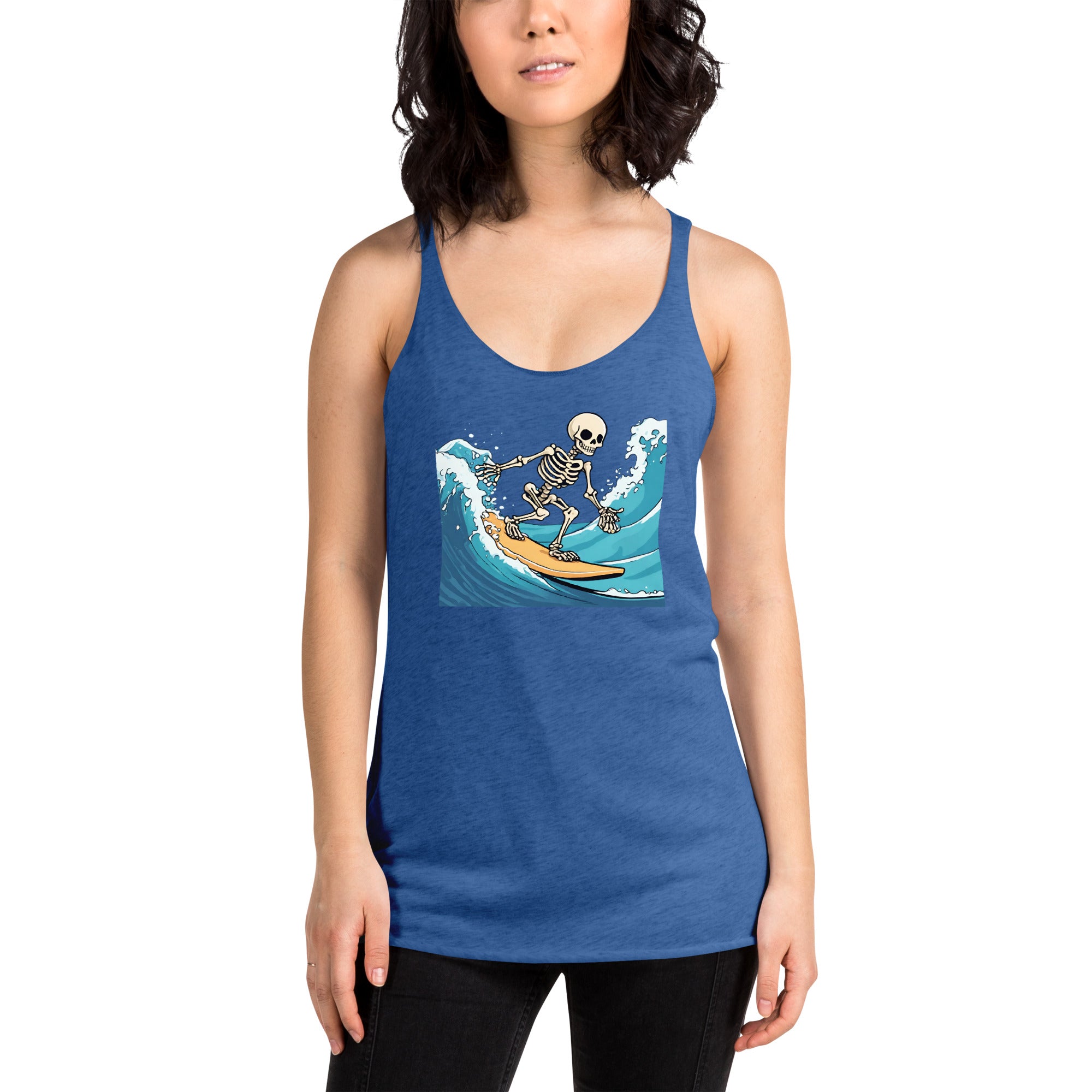 Surfing Skeleton Women's Racerback Tank