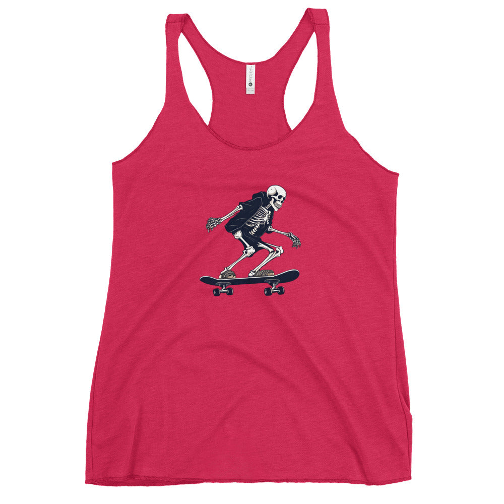 Skateboarding Skeleton Women's Racerback Tank