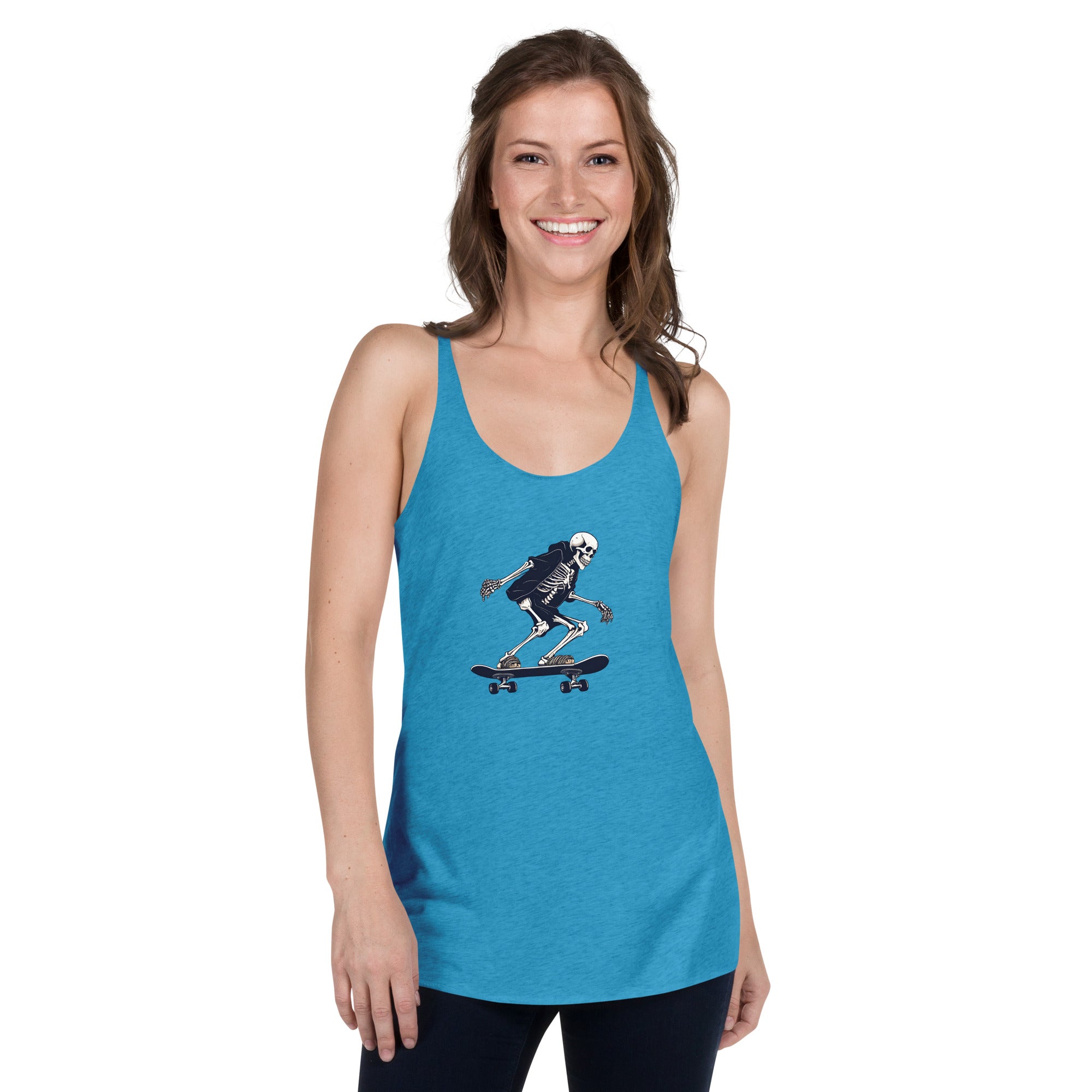 Skateboarding Skeleton Women's Racerback Tank