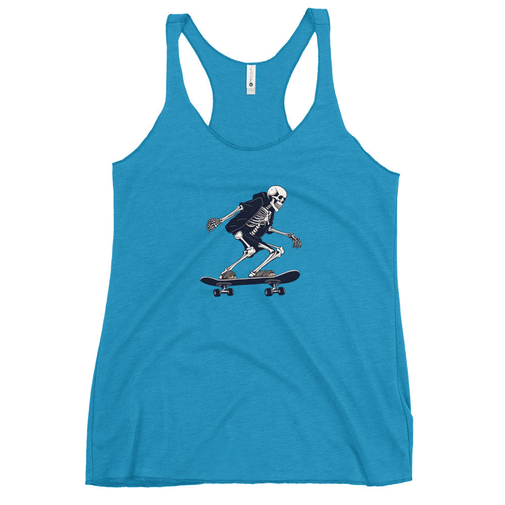 Skateboarding Skeleton Women's Racerback Tank