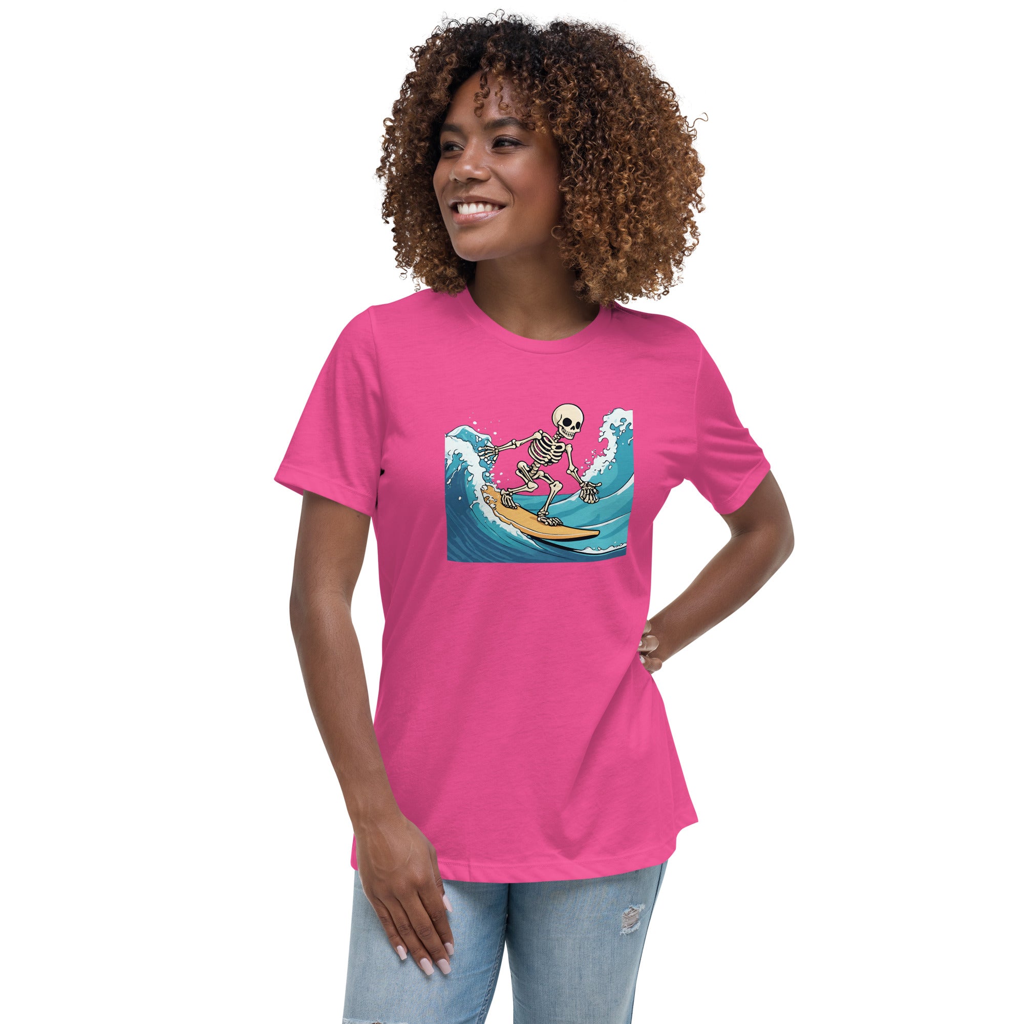 Surfing Skeleton Women's Relaxed T-Shirt