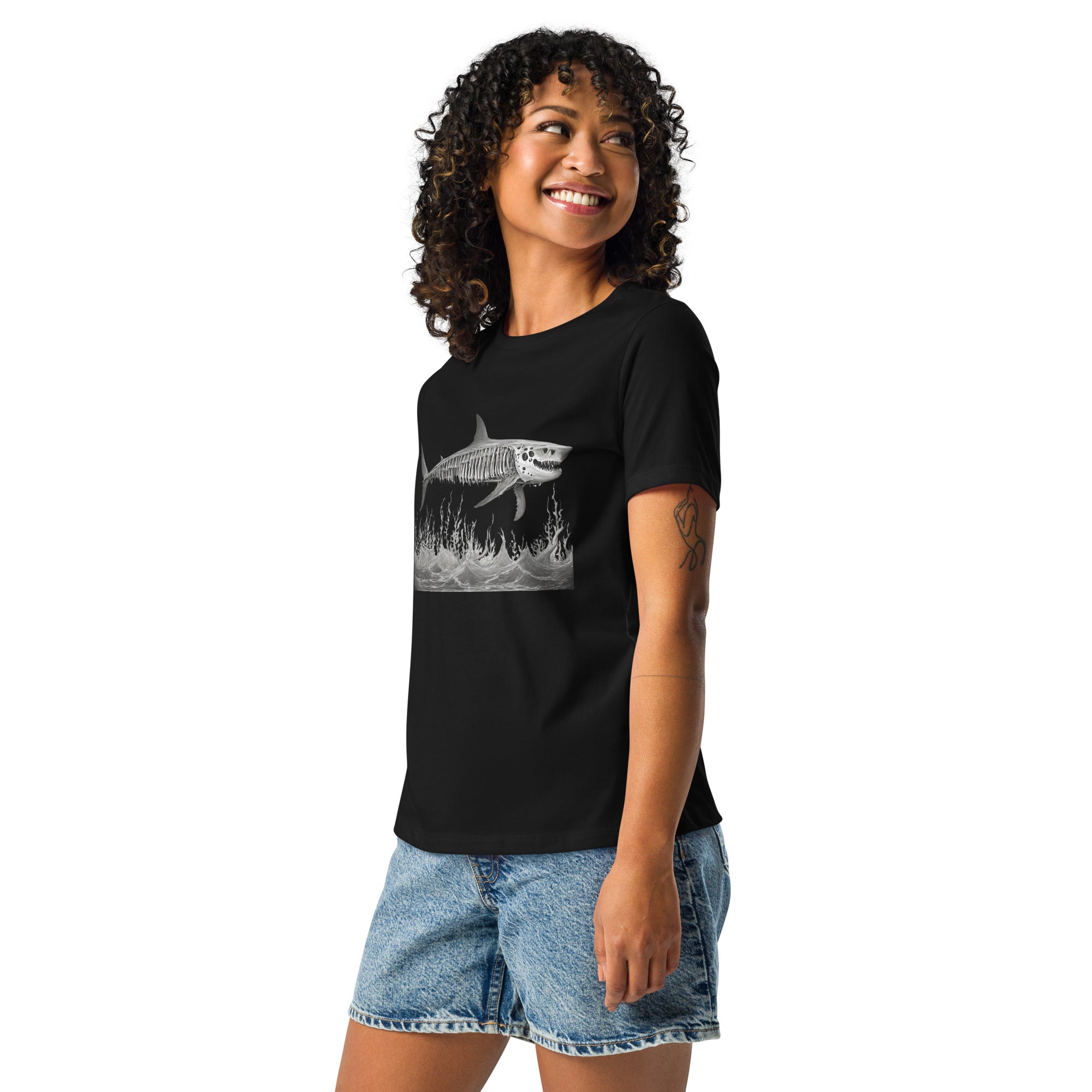 Skeleton Shark Women's Relaxed T-Shirt