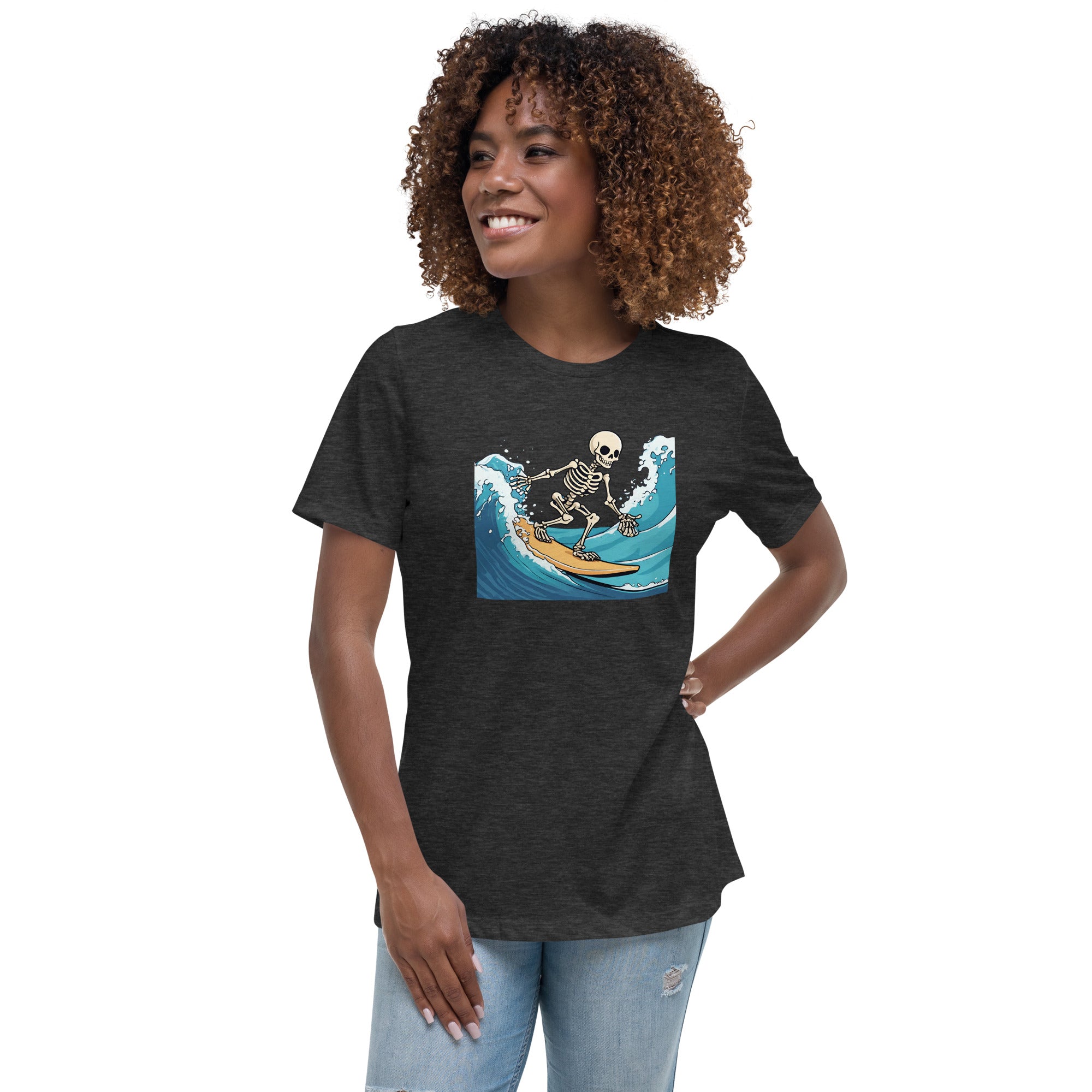 Surfing Skeleton Women's Relaxed T-Shirt