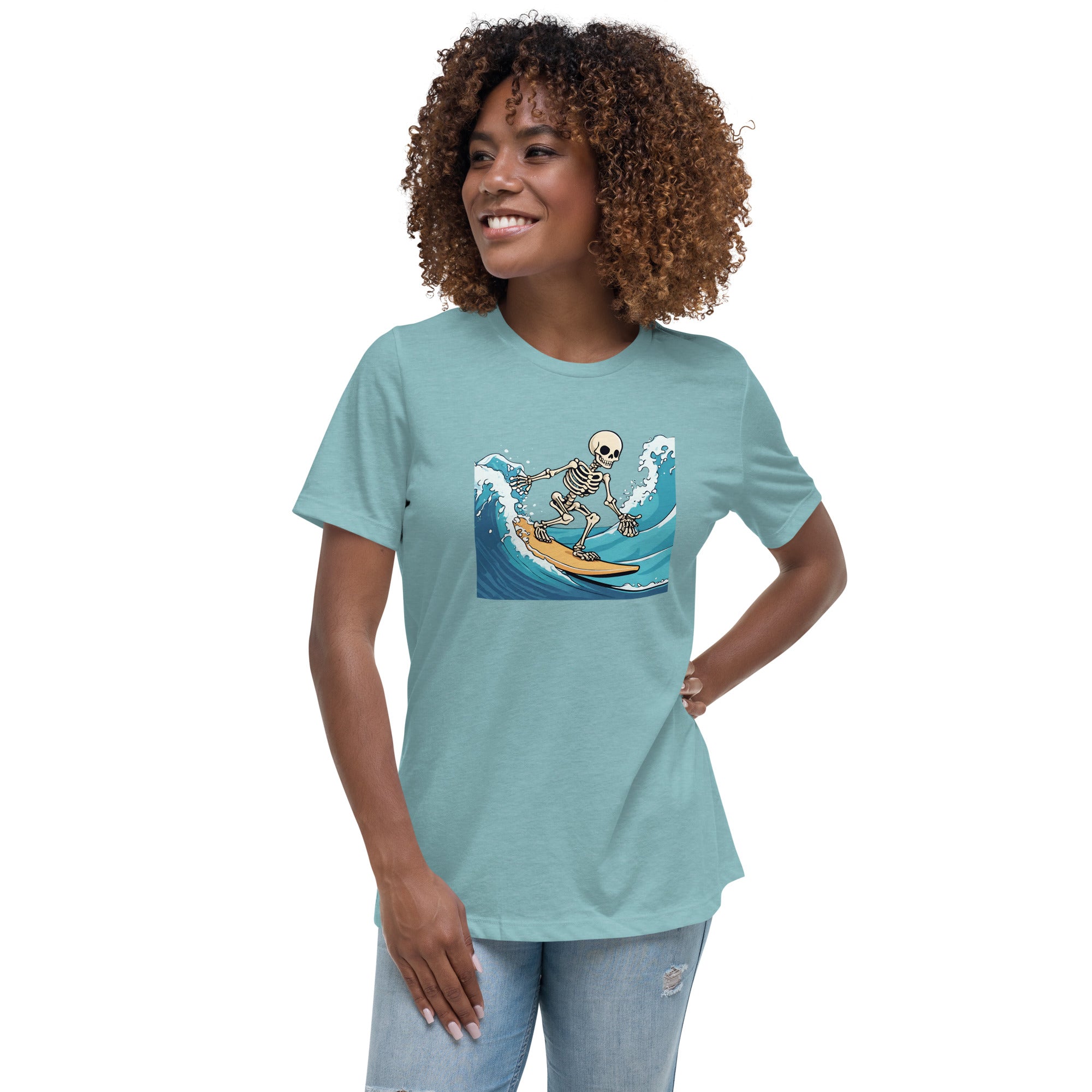 Surfing Skeleton Women's Relaxed T-Shirt