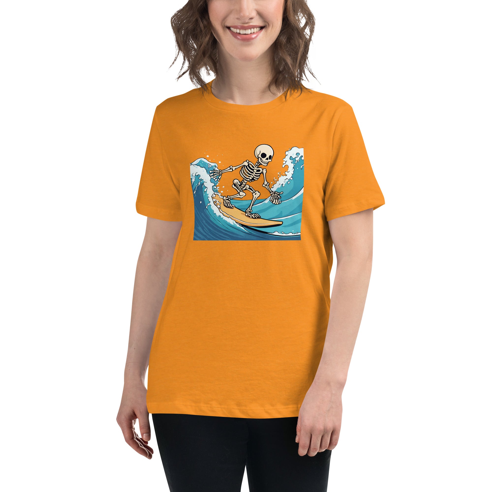 Surfing Skeleton Women's Relaxed T-Shirt