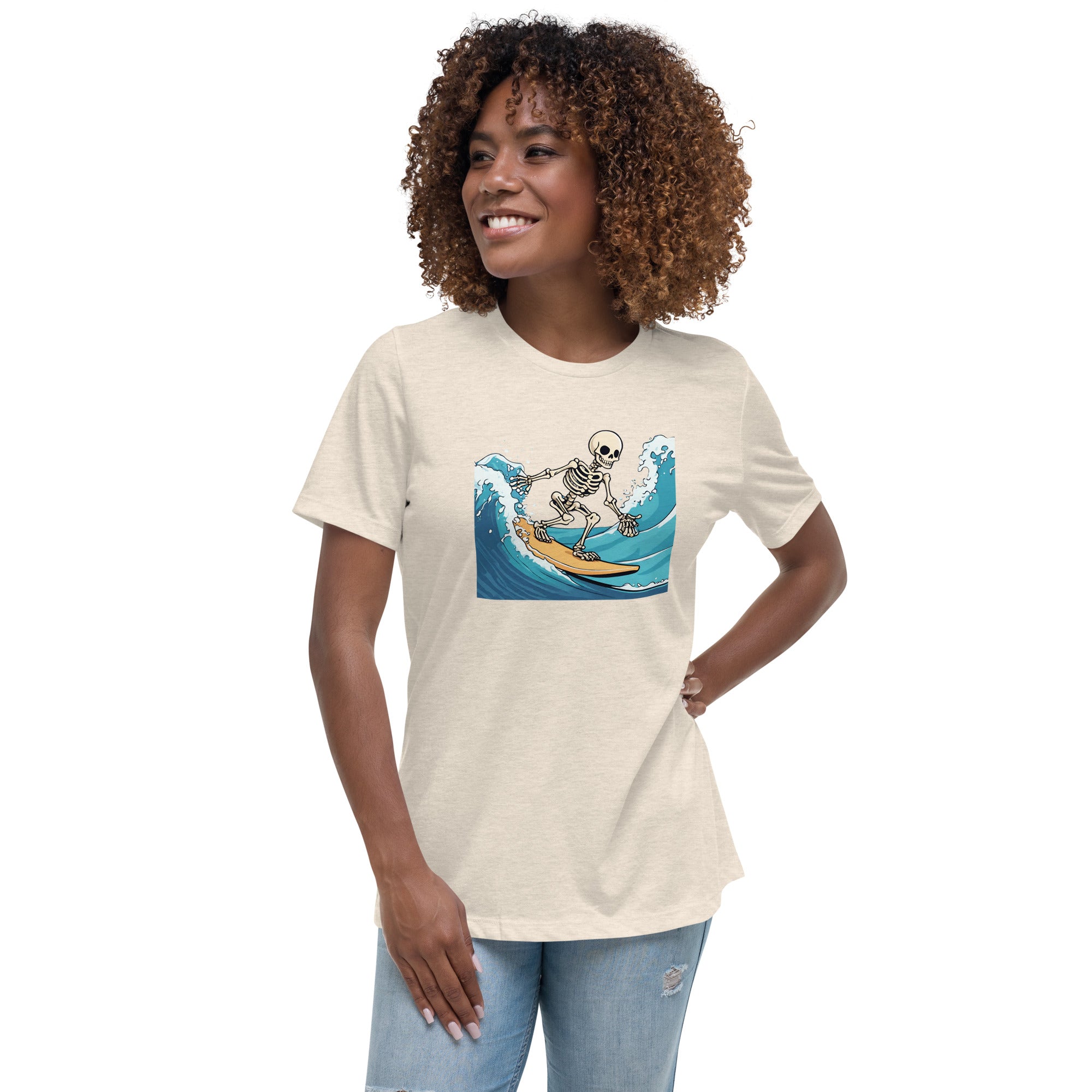 Surfing Skeleton Women's Relaxed T-Shirt