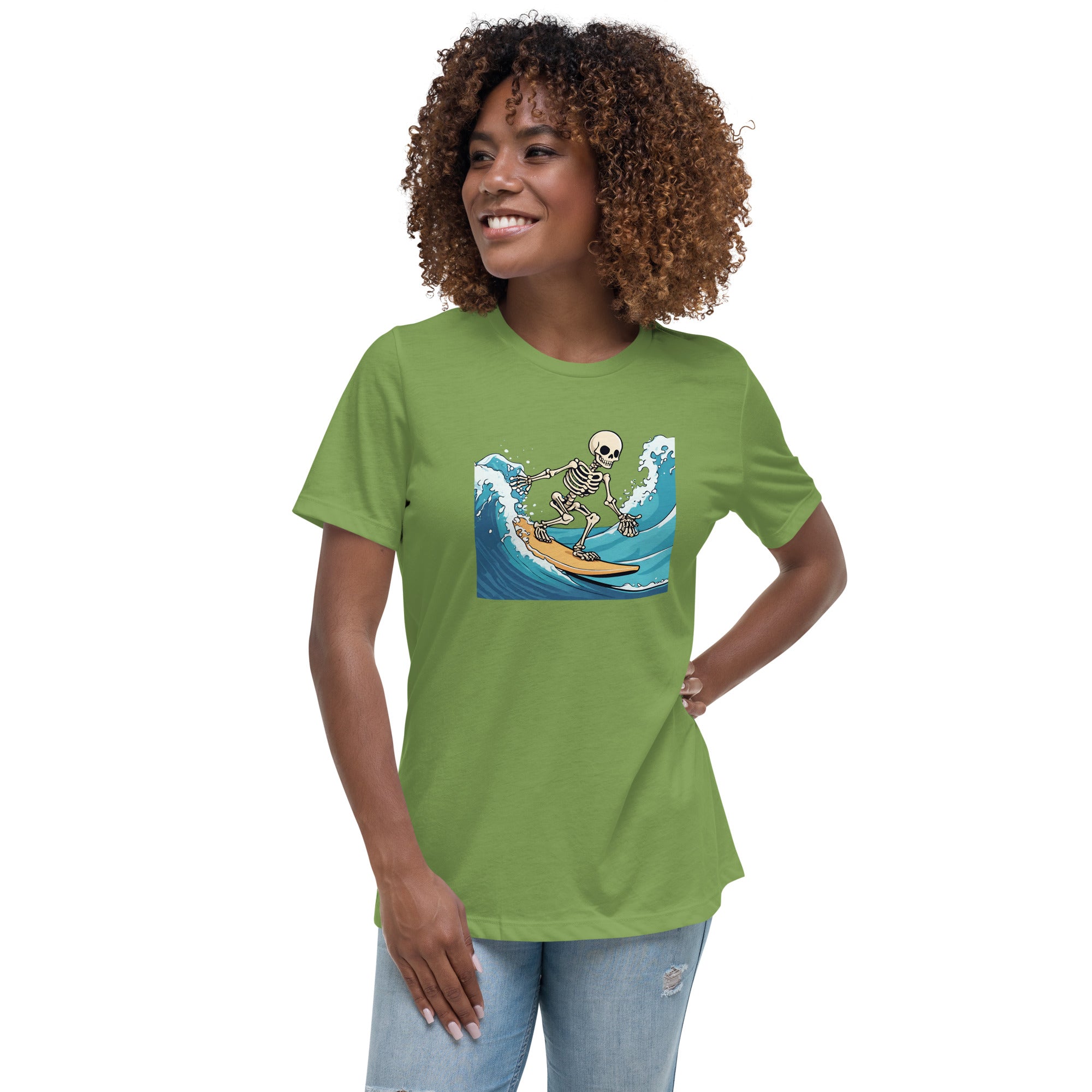 Surfing Skeleton Women's Relaxed T-Shirt