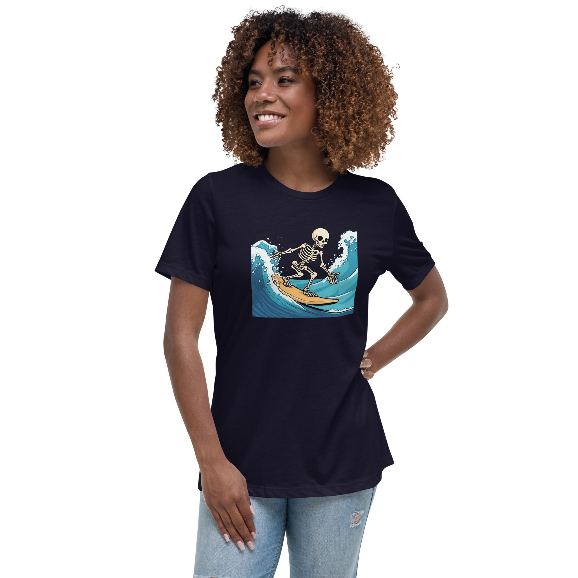 Surfing Skeleton Women's Relaxed T-Shirt