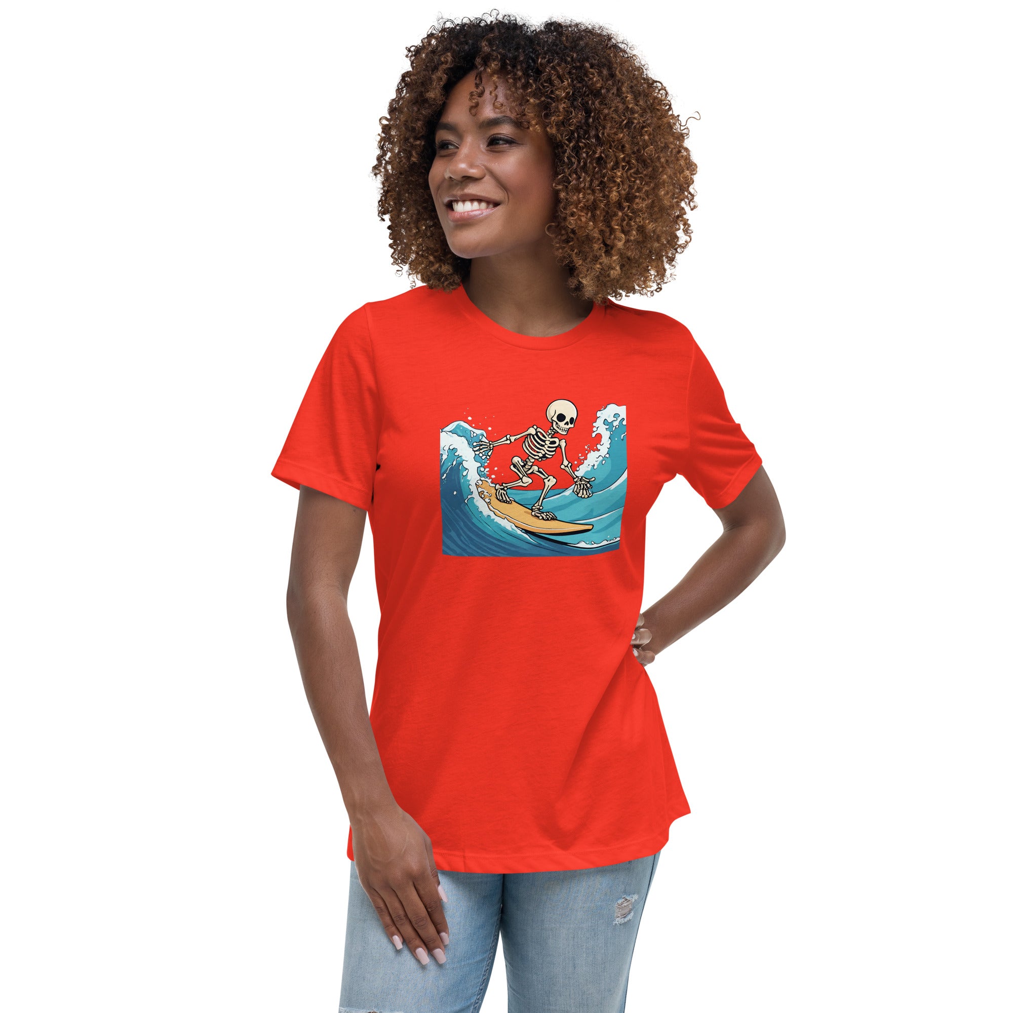 Surfing Skeleton Women's Relaxed T-Shirt