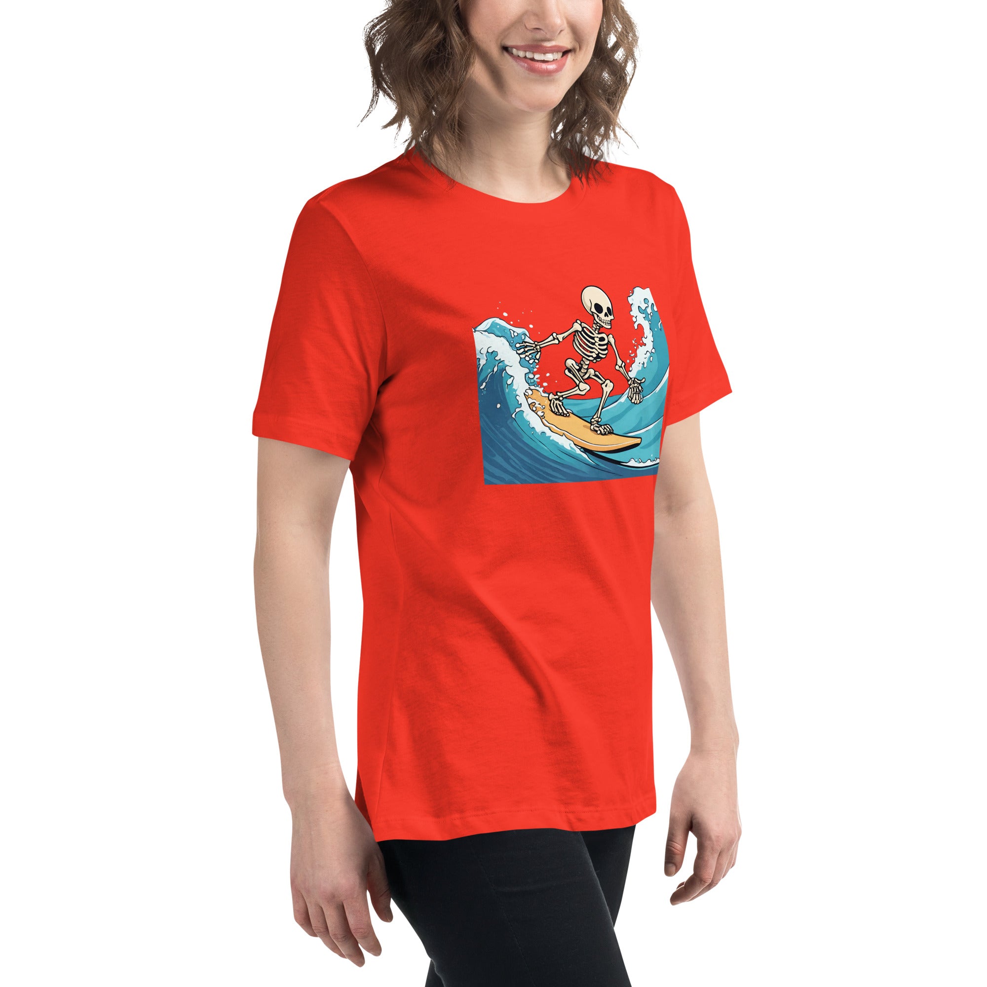 Surfing Skeleton Women's Relaxed T-Shirt