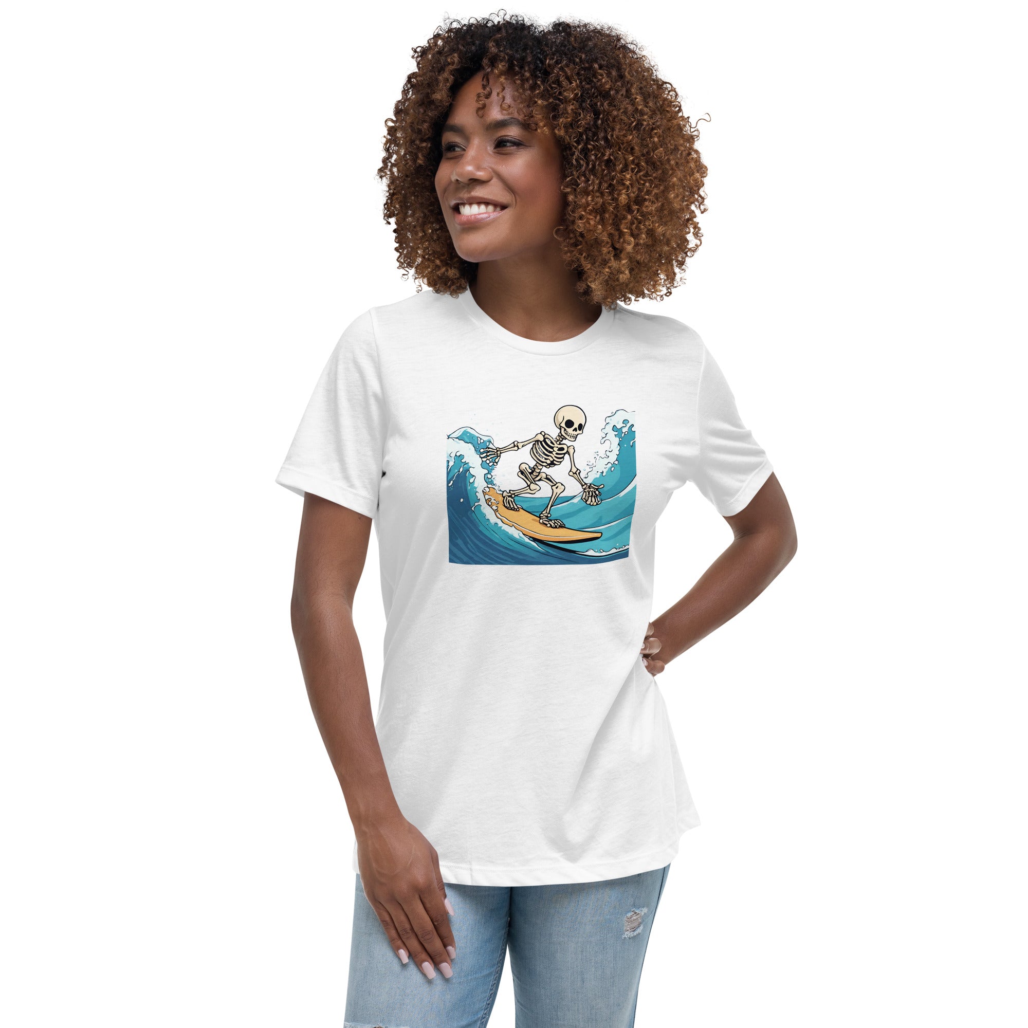 Surfing Skeleton Women's Relaxed T-Shirt